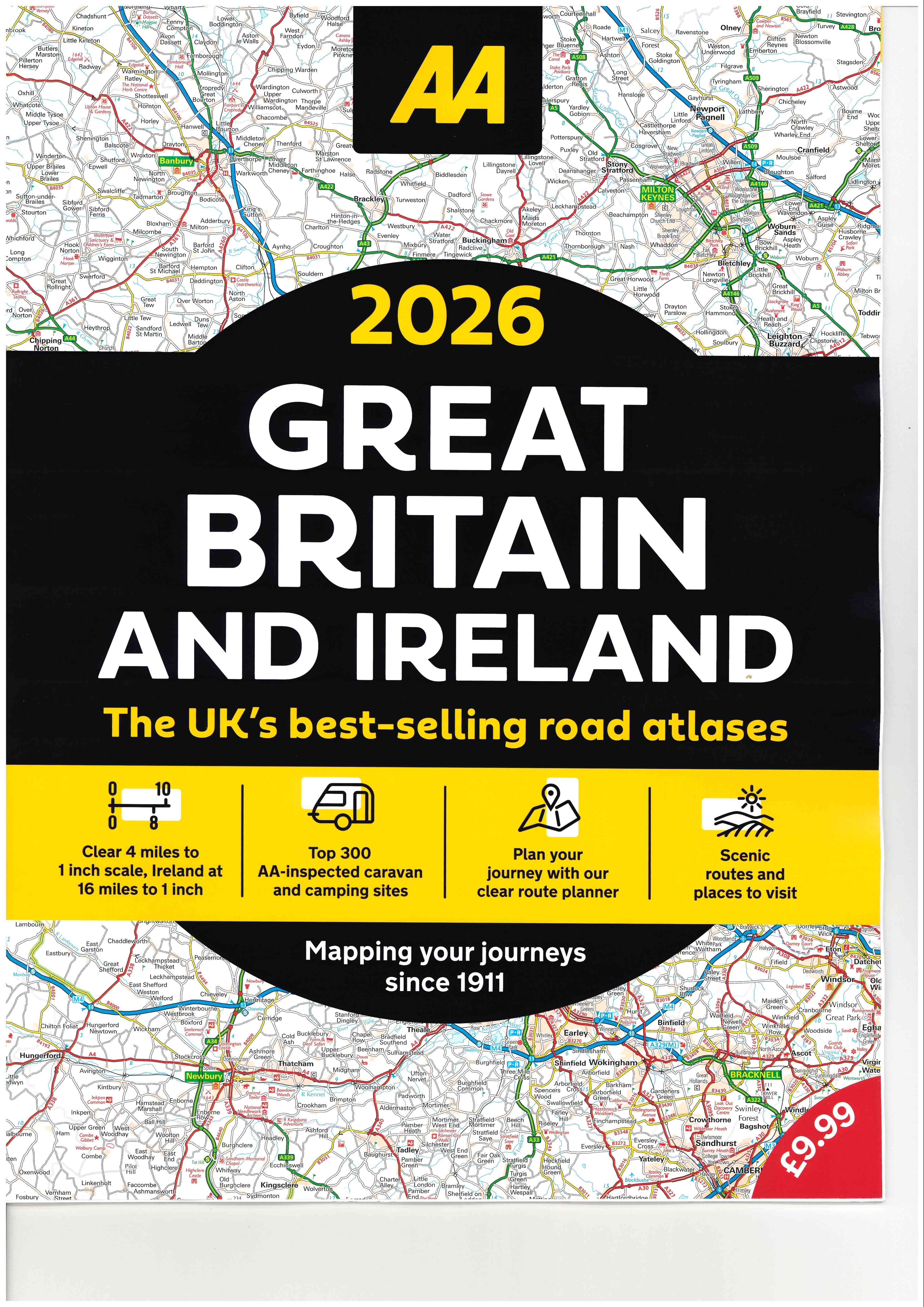 AA ROAD ATLAS,A3 Great Britain & Ireland 2026 Flashed £9.99 [Splittable]