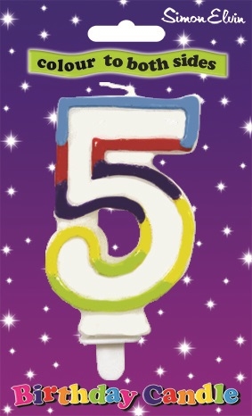 CAKE CANDLE,NUMERAL 5 [Packs Only]