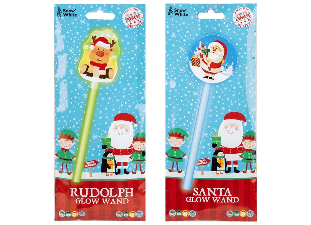 GLOW WAND,Santa & Rudolph 20cm I/cd [Splittable]
