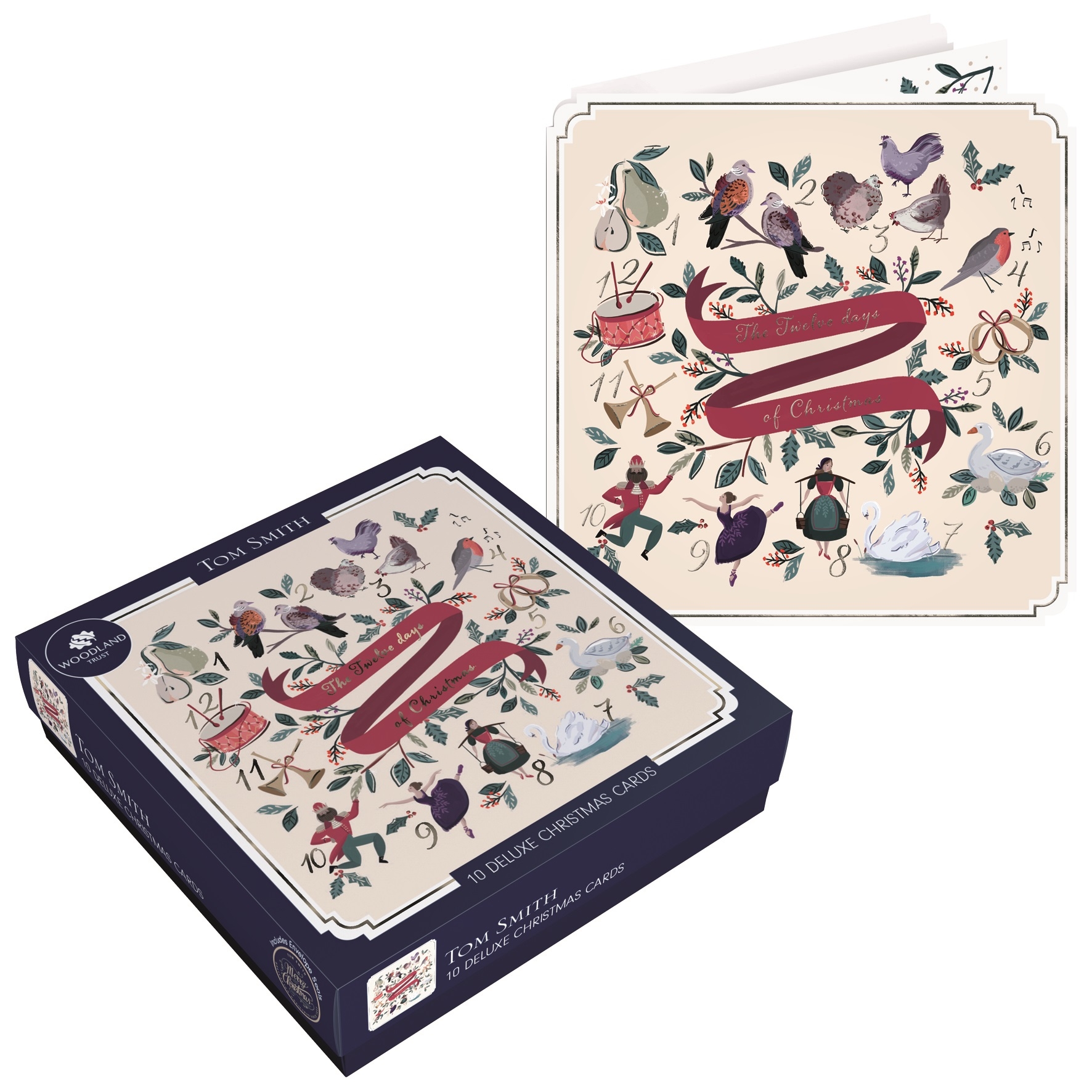 BOXED CARDS,12 Days of Xmas Deluxe With Insert 10`s [Splittable]