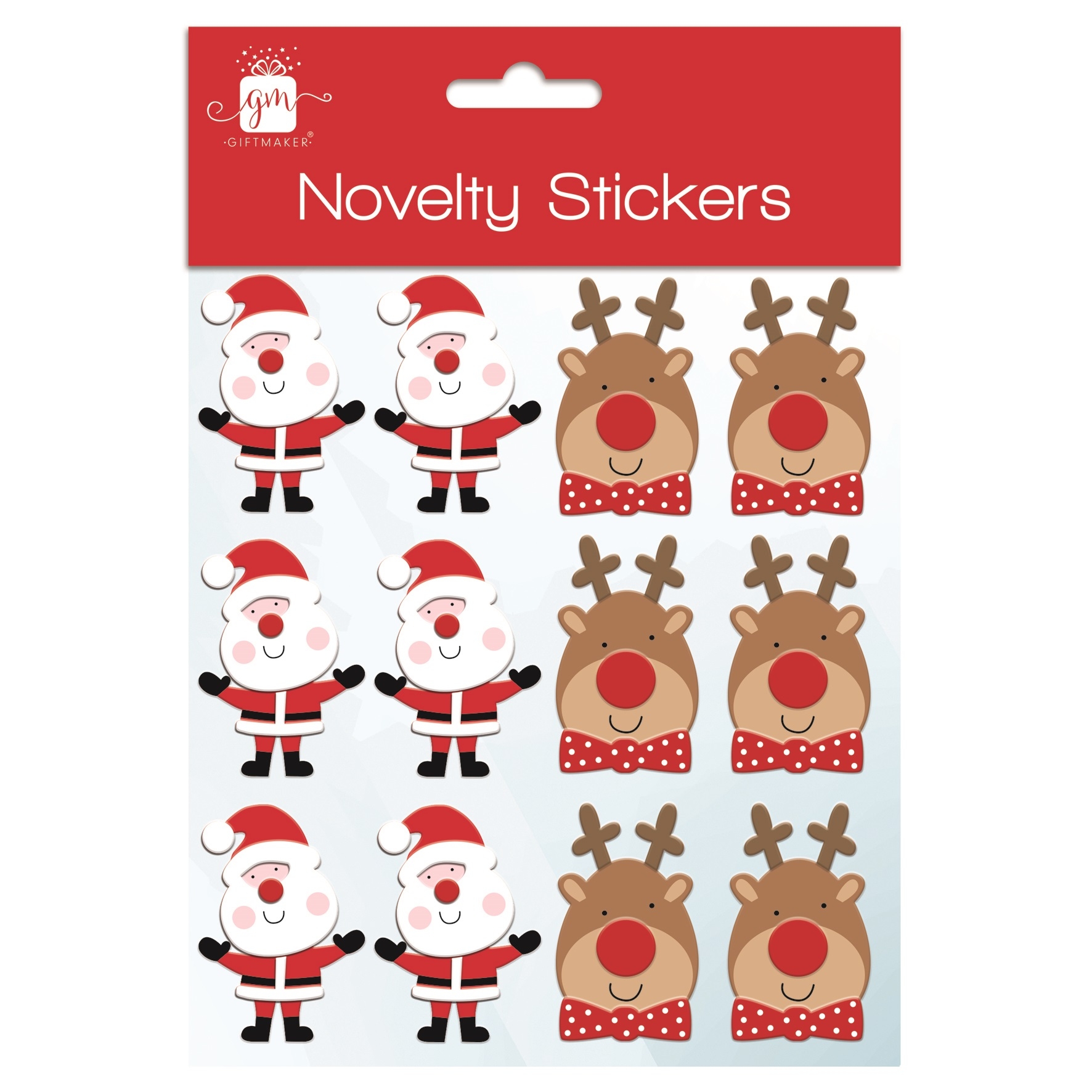 XMAS STICKERS,Foam Santa & Reindeer 2 Assorted [Splittable]