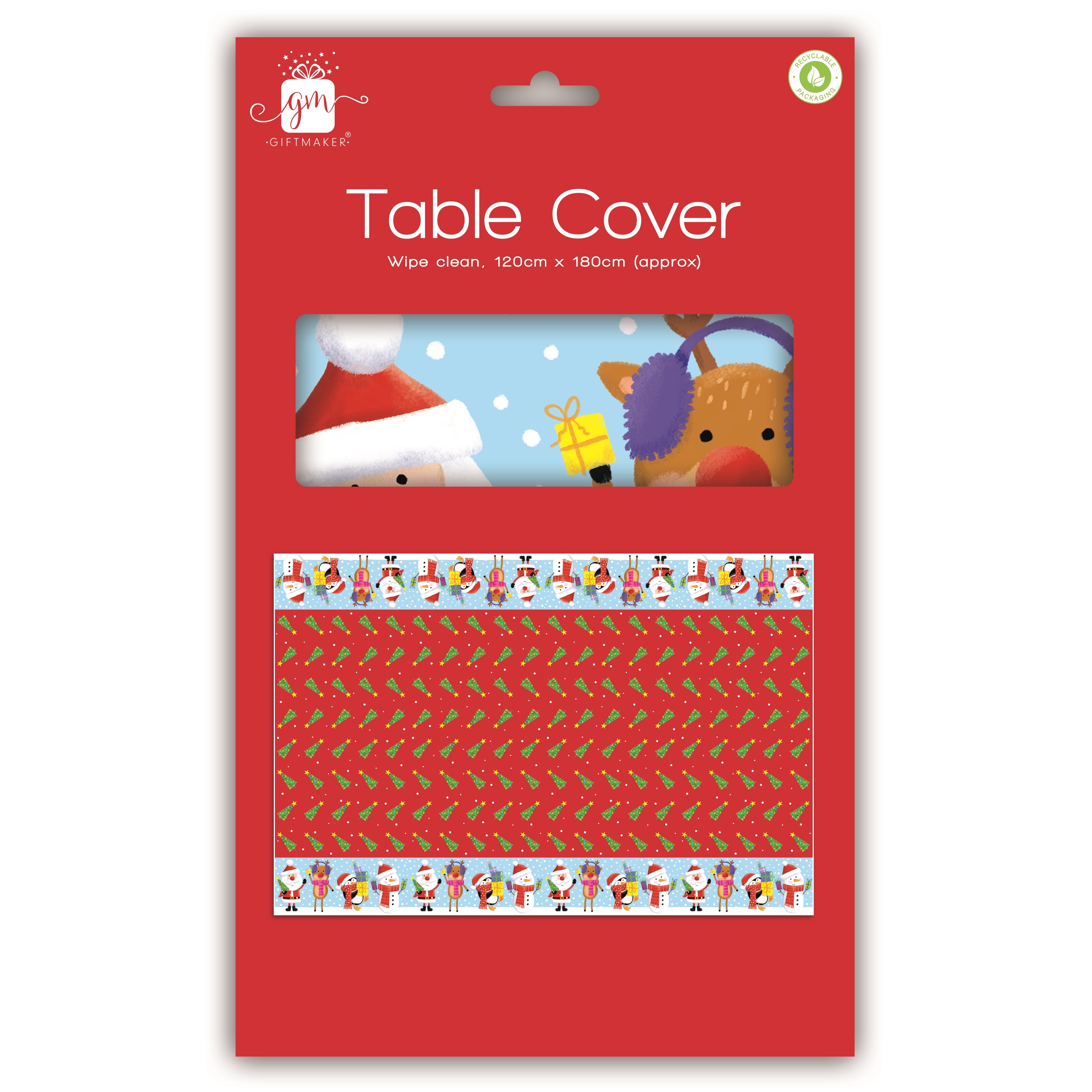 XMAS TABLE COVER, Santa & Friends 120 x 180cm [Splittable]
