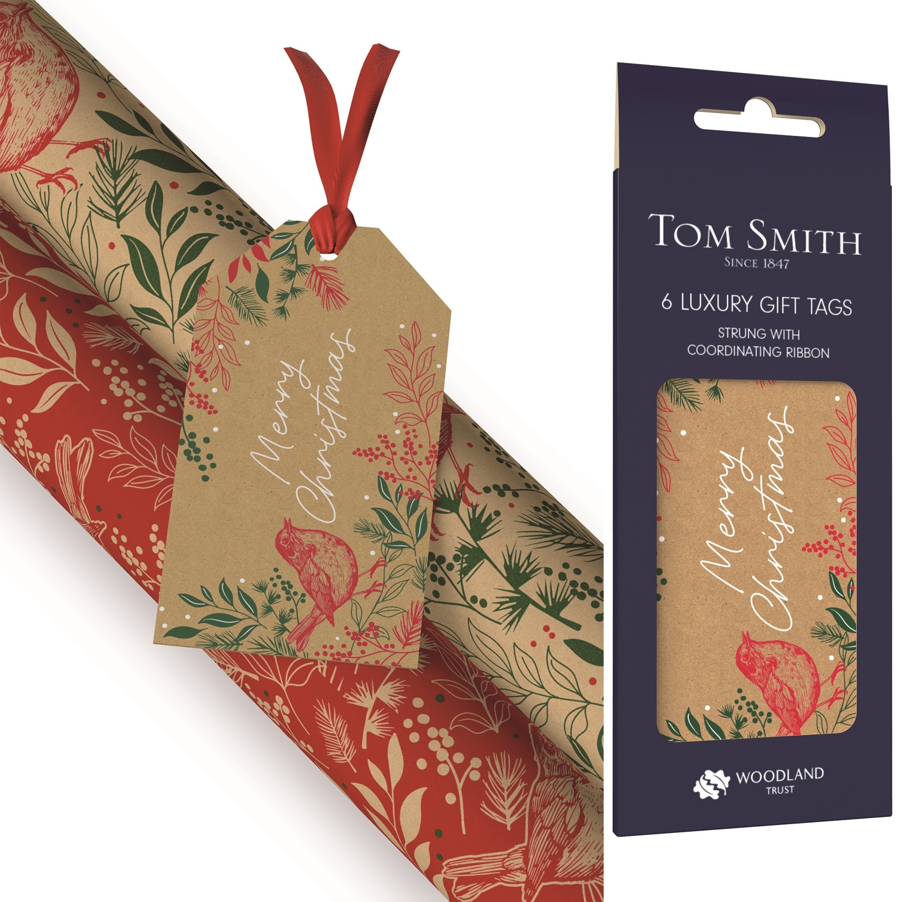 XMAS TAGS,Red Robin 6`s H/pk [Packs Only]