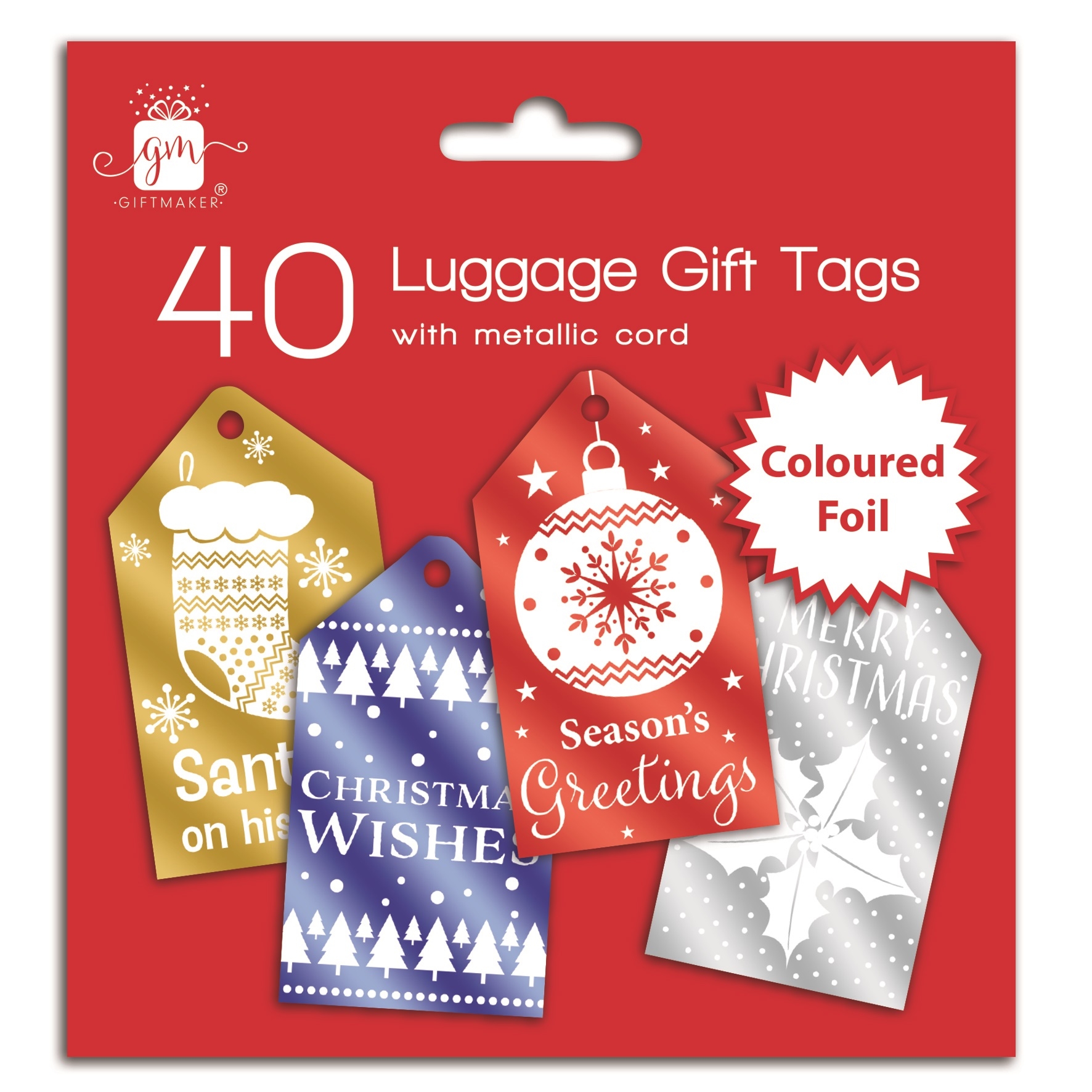 XMAS LUGGAGE TAGS,Matallic Contemporary 40`s [Packs Only]
