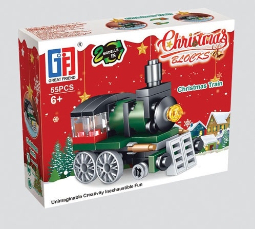 BUILDING BRICKS,Elk,Santa Train & Tree 4 Assorted [Splittable]