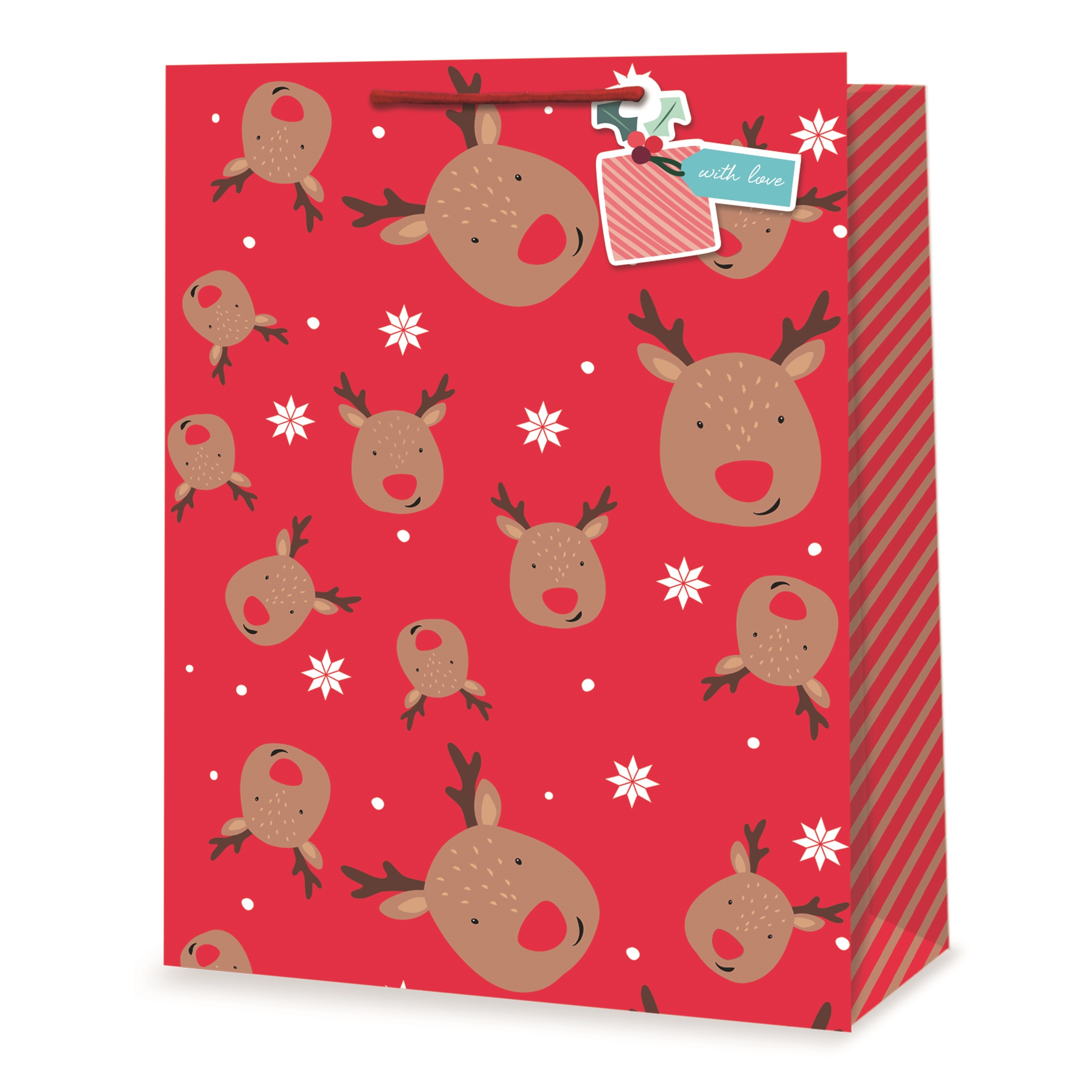 GIFT BAG,Christmas Reindeer (Extra Large) [Packs Only]