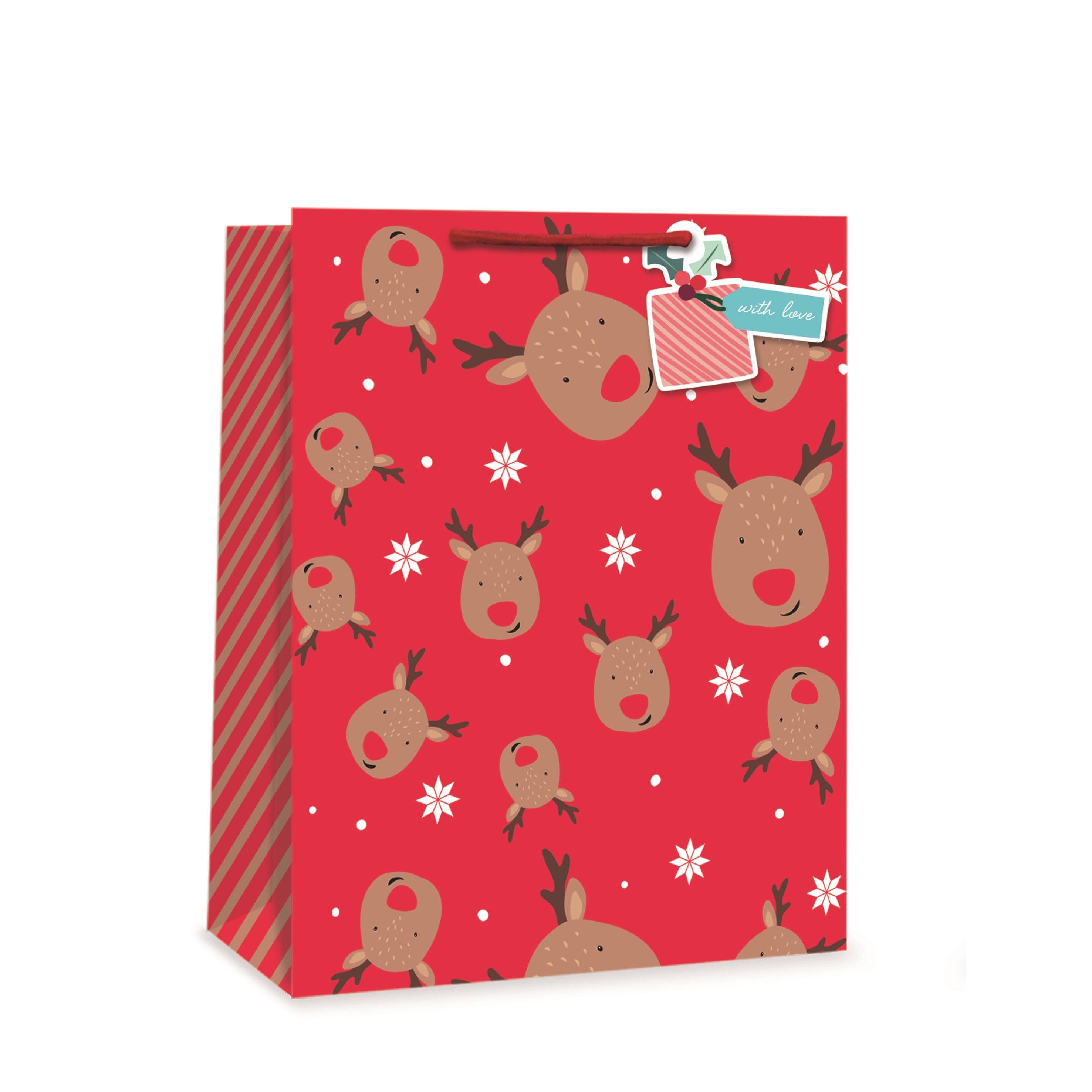 GIFT BAG,Christmas Reindeer (Large) [Packs Only]