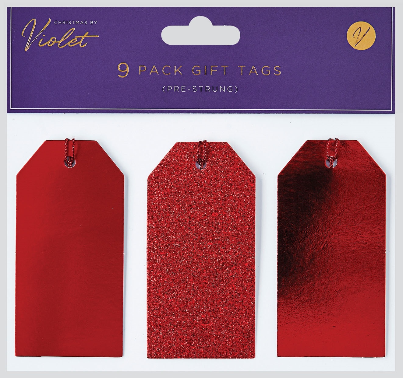 XMAS TAGS,Red 9`s H/pk [Packs Only]