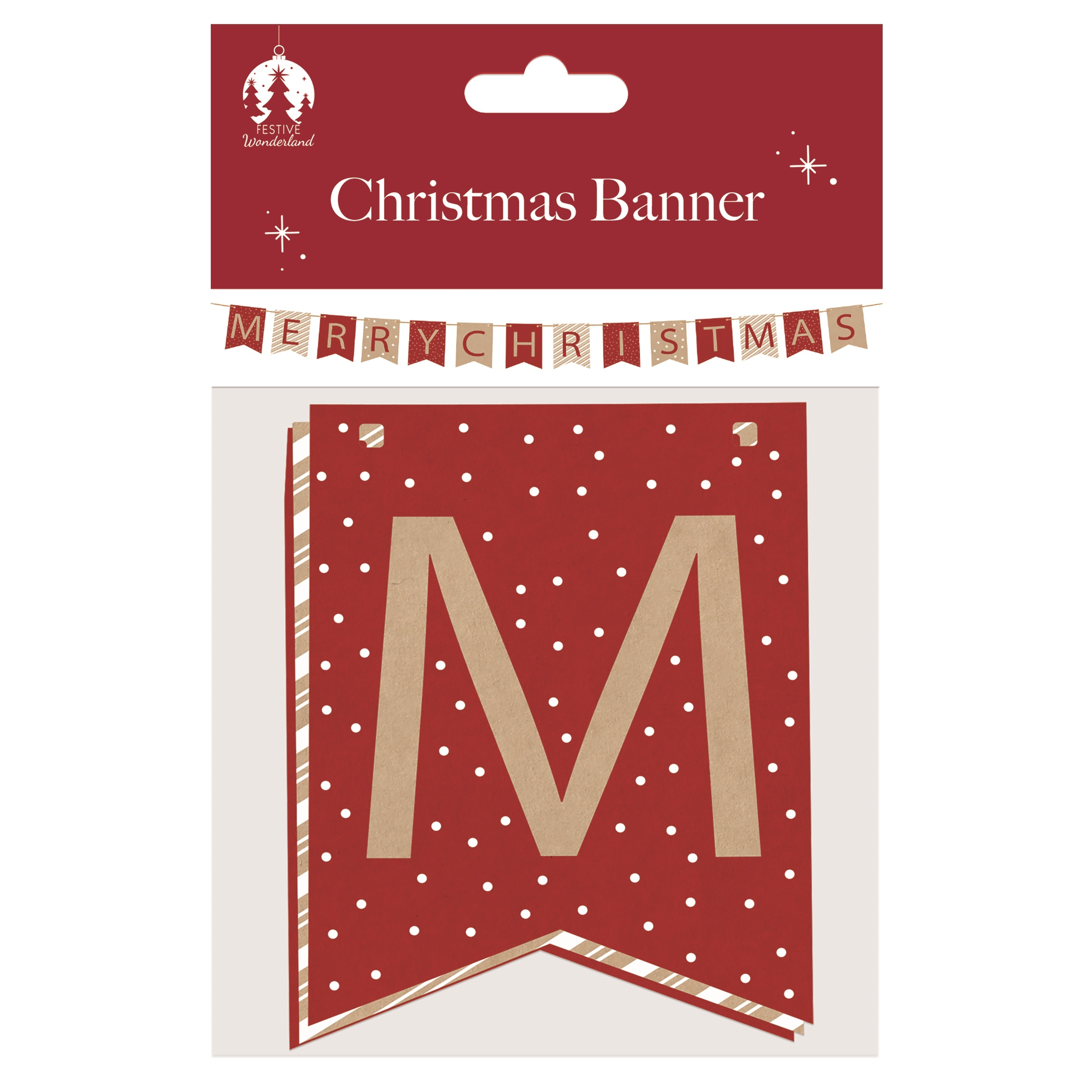 BANNER,Christmas Red & Gold 2.4m [Packs Only]