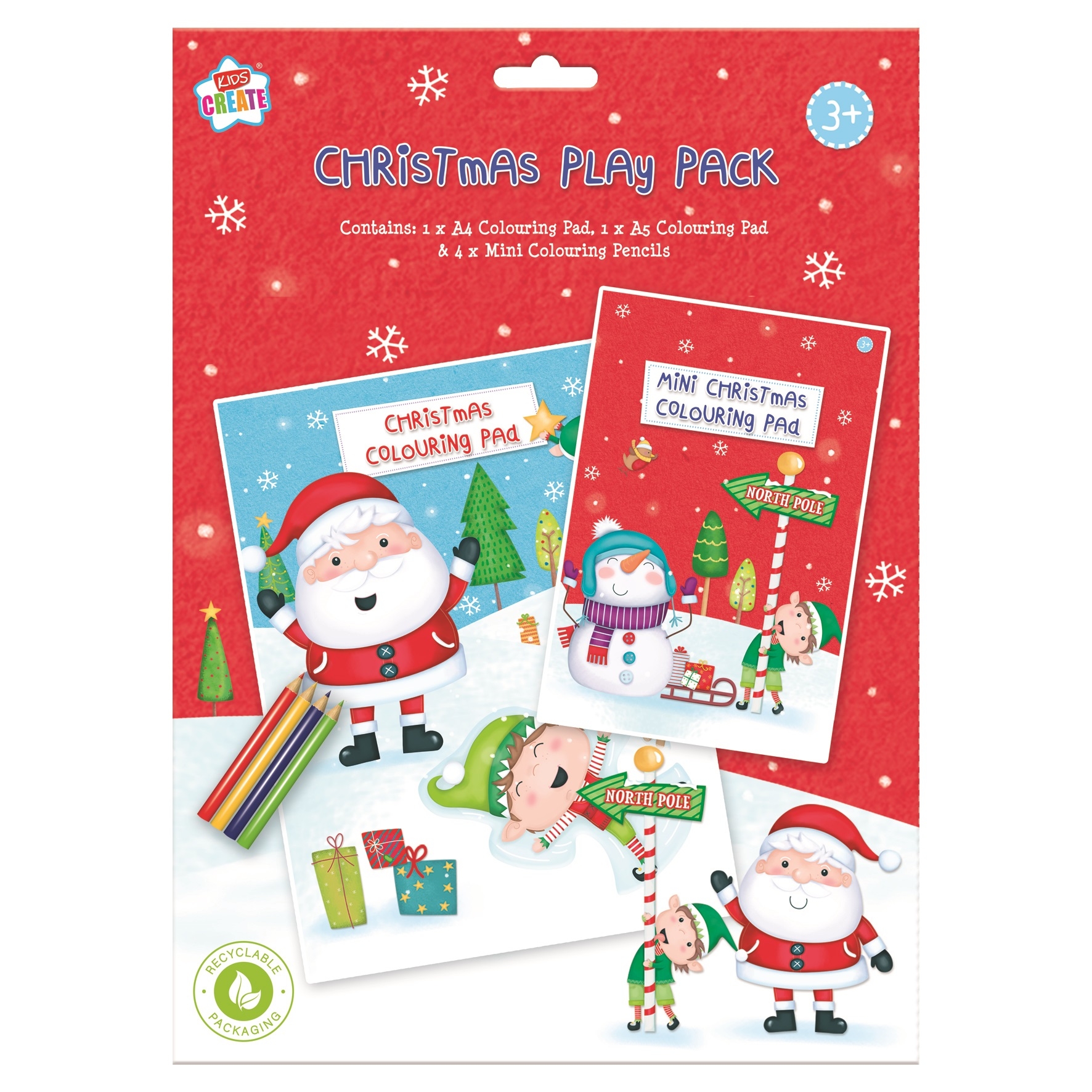 XMAS PLAY PACK,Colouring Pads & Pencils H/pk [Packs Only]