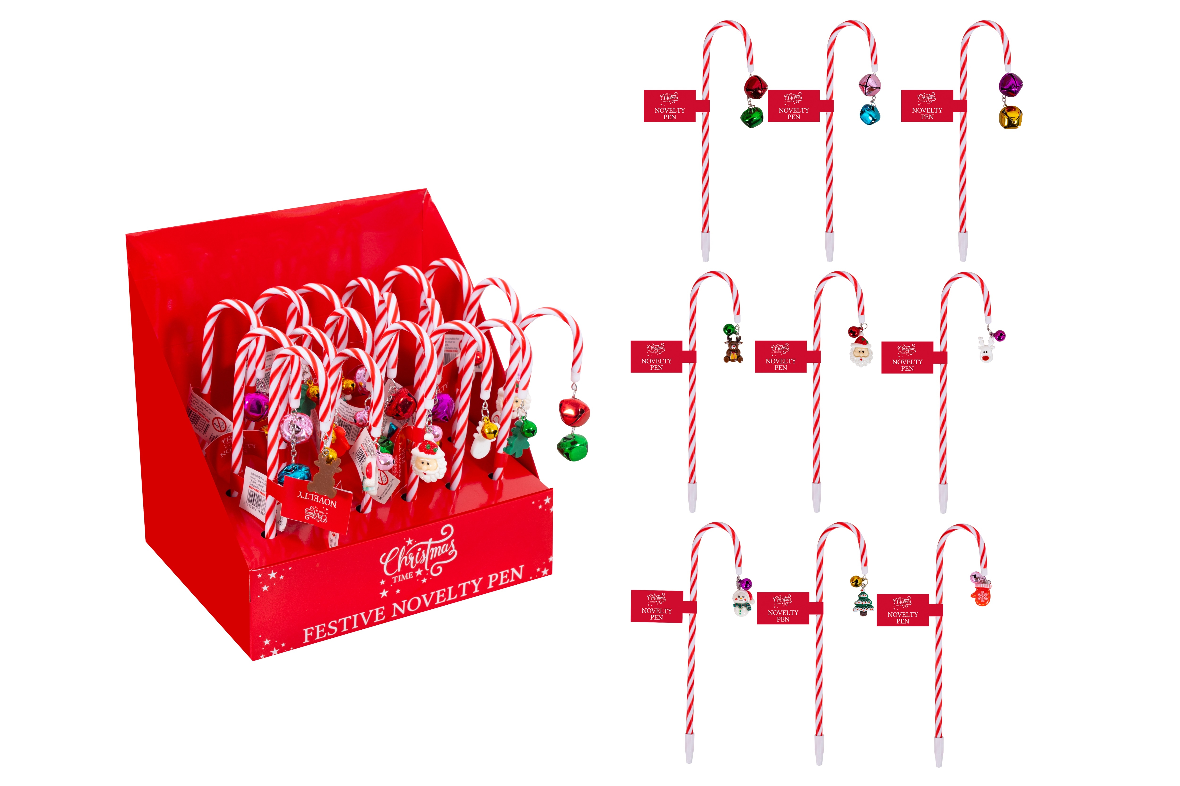 PEN,Christmas Candy Cane Assorted CDU [Packs Only]