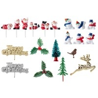 CAKE DECORATION, CHRISTMAS Assorted Mottos Asst. CDU [Packs Only]