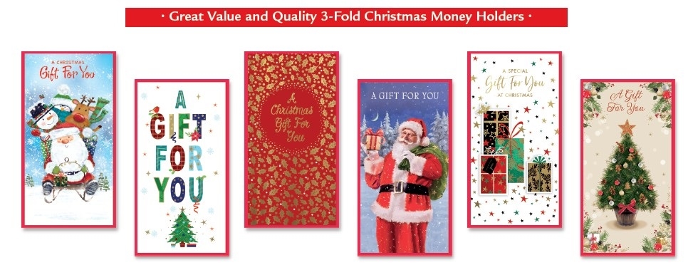 XMAS MONEY WALLETS, Asst. Trad, Contemp, Juv. S. Elvin [Packs Only]