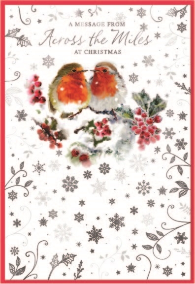 XMAS CARDS,Across the Miles 6`s Pair of Robins