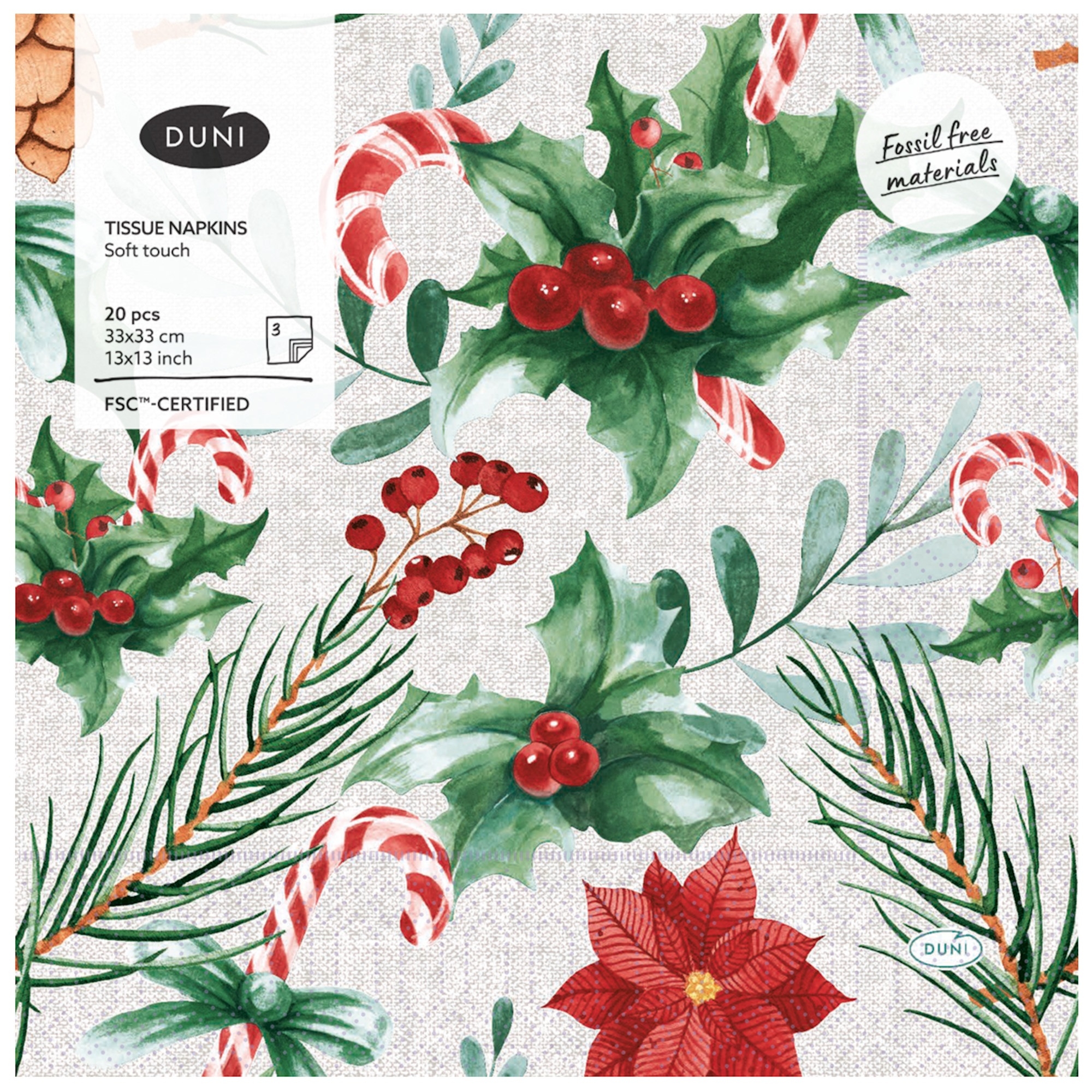 XMAS NAPKINS,33/3ply Seasonal Delight 20`s [Splittable]