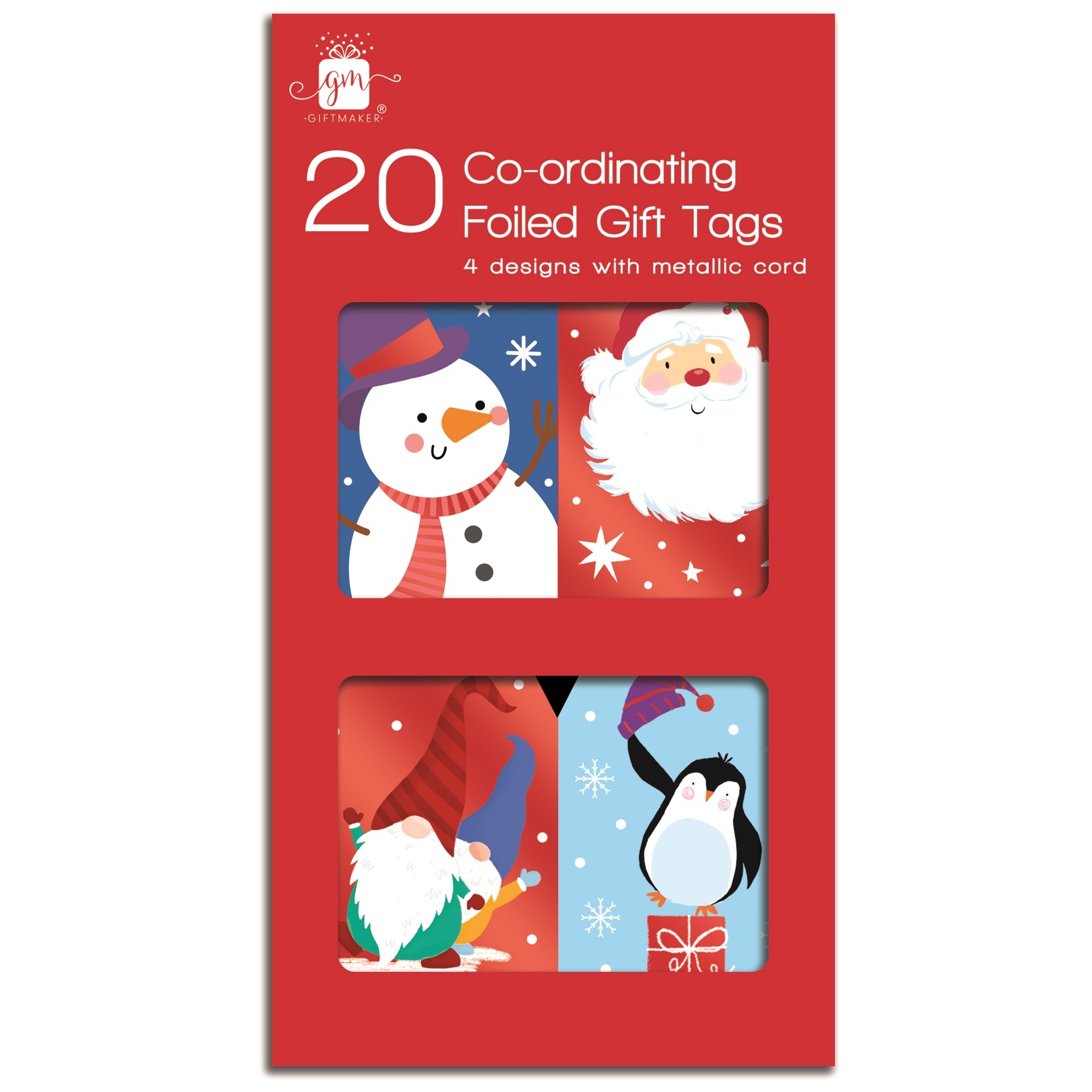 XMAS TAGS,Santa & Friends 20`s H/pk [Packs Only]