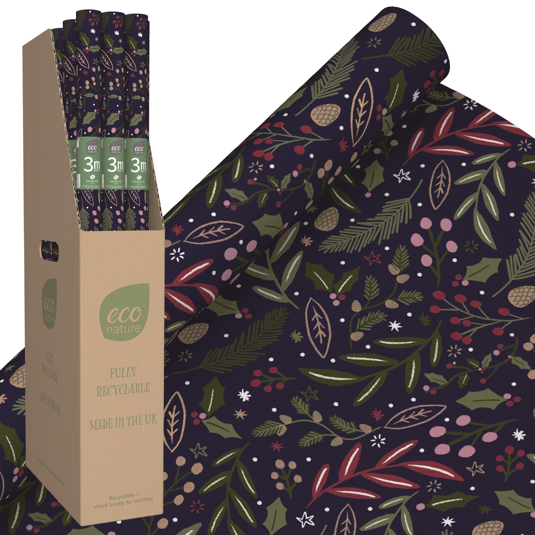 XMAS ROLLWRAP,3m Winter Foliage FDU [Packs Only]