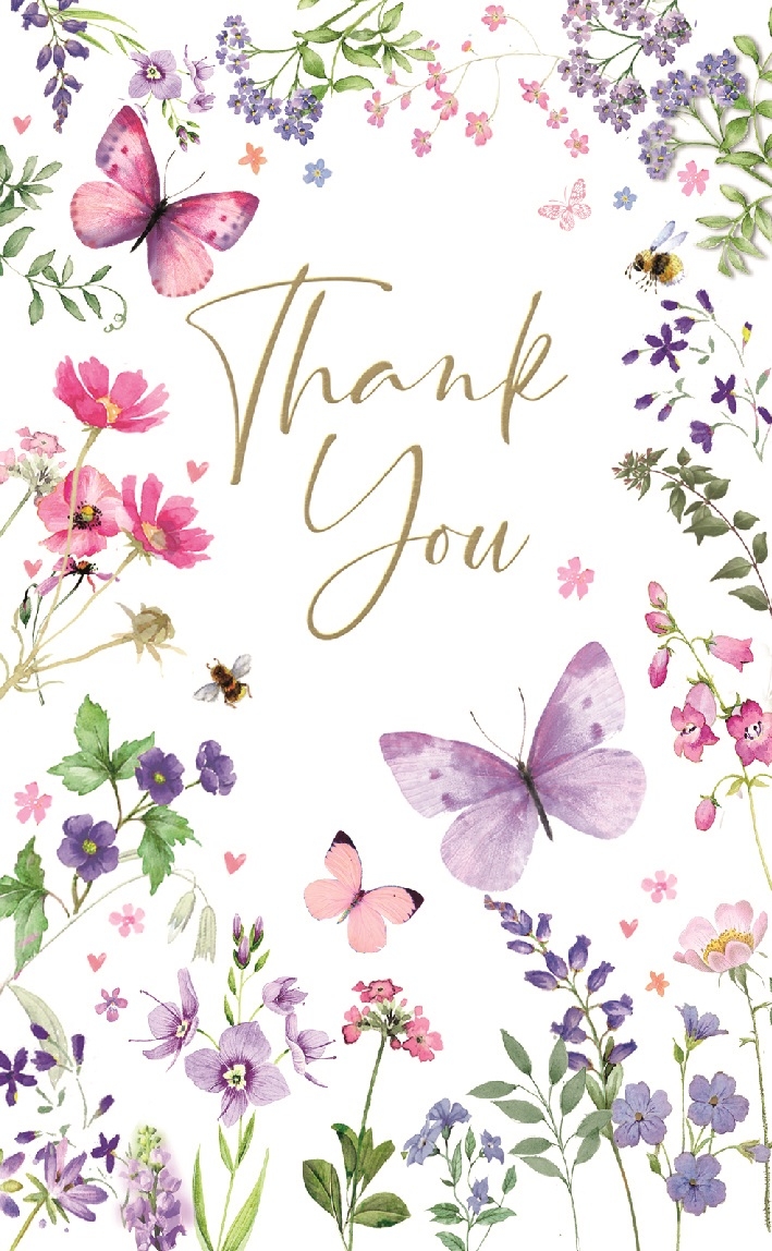 NOTELETS,Thank You 8`s Butterflies & Floral [Splittable]
