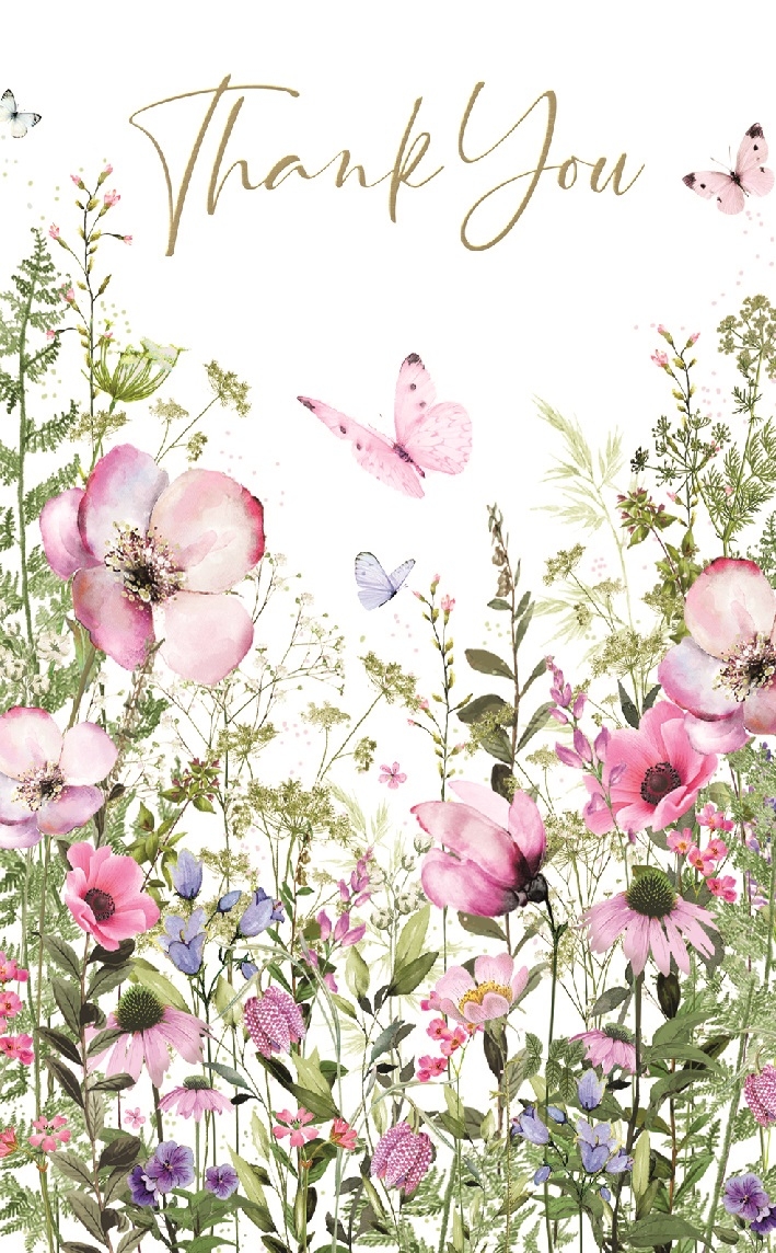 NOTELETS,Thank You 8`s Butterflies & Floral [Splittable]