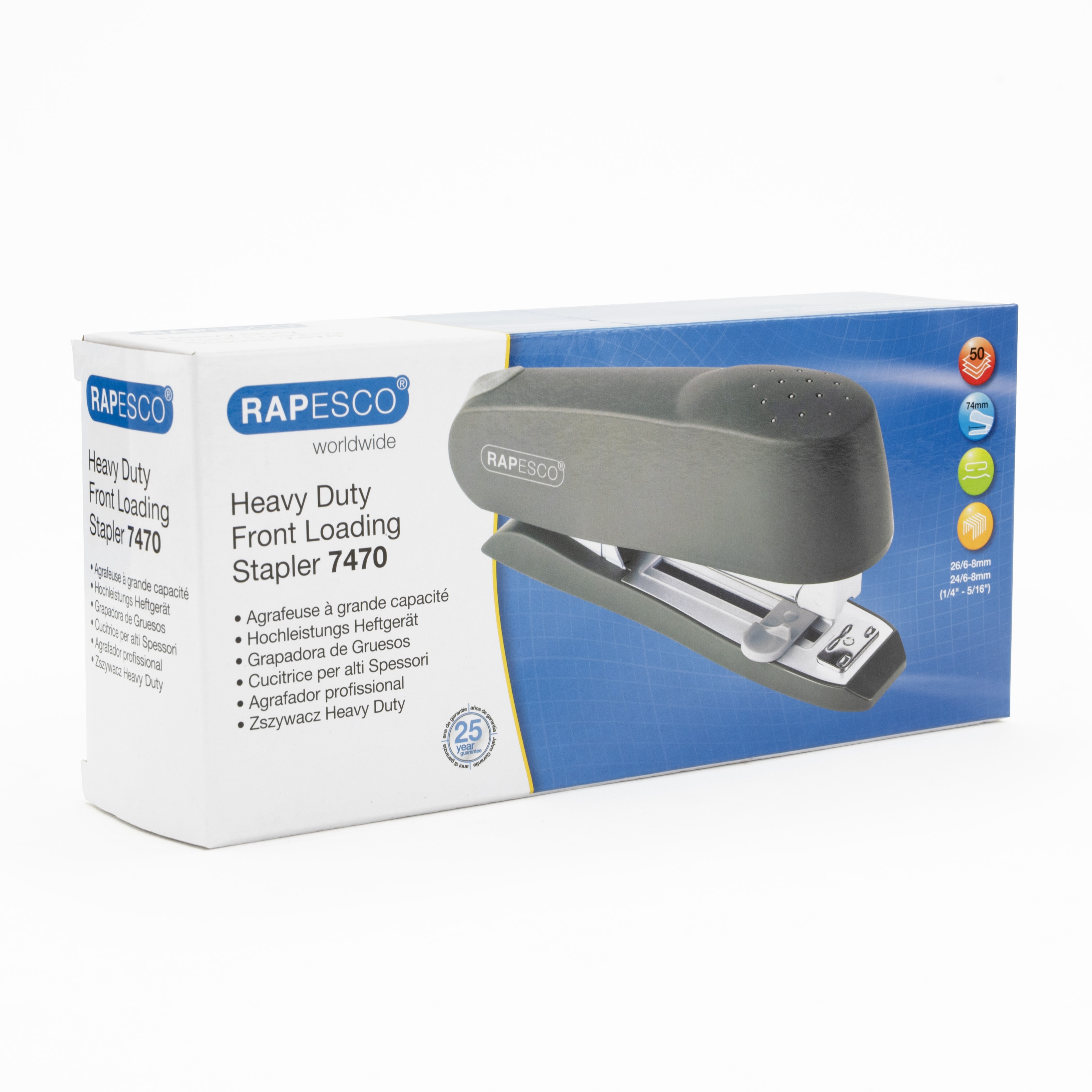 STAPLER,26/6 Rapesco Front Loading Heavy Duty Boxed