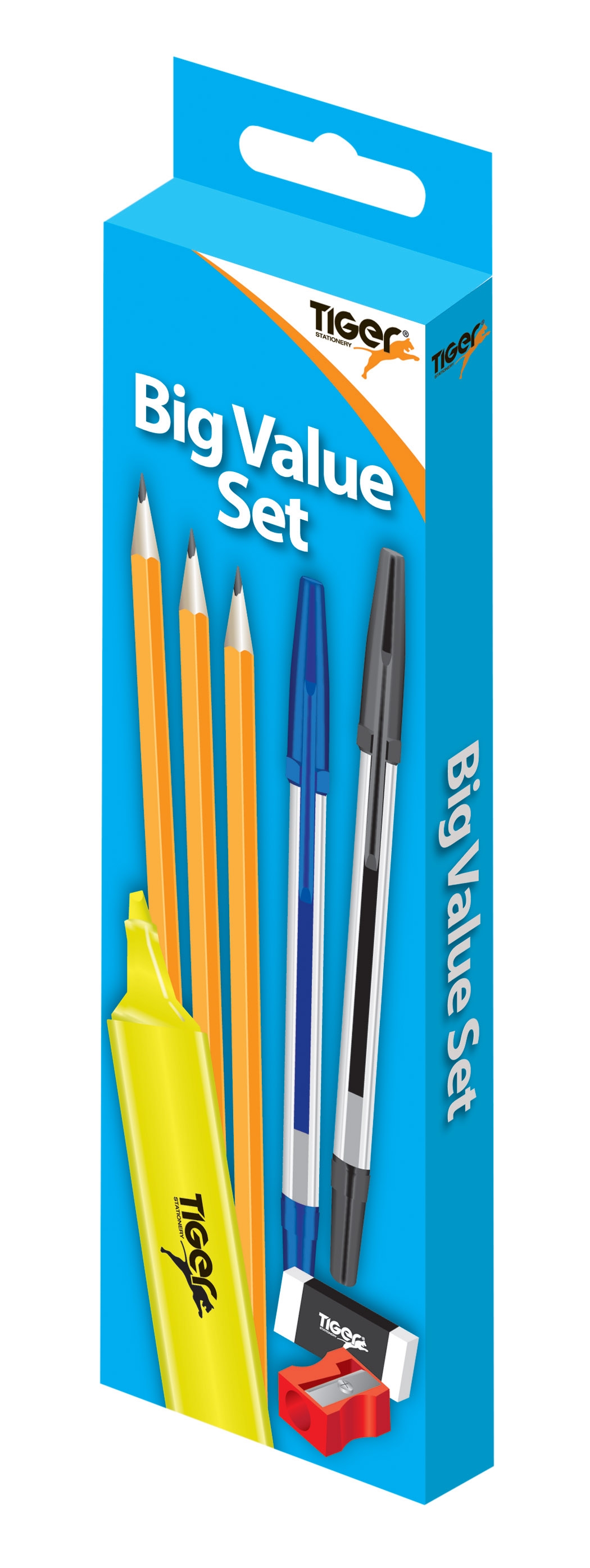 STUDENT SET,Big Value 8 Piece Boxed Tiger H/pk [Splittable]