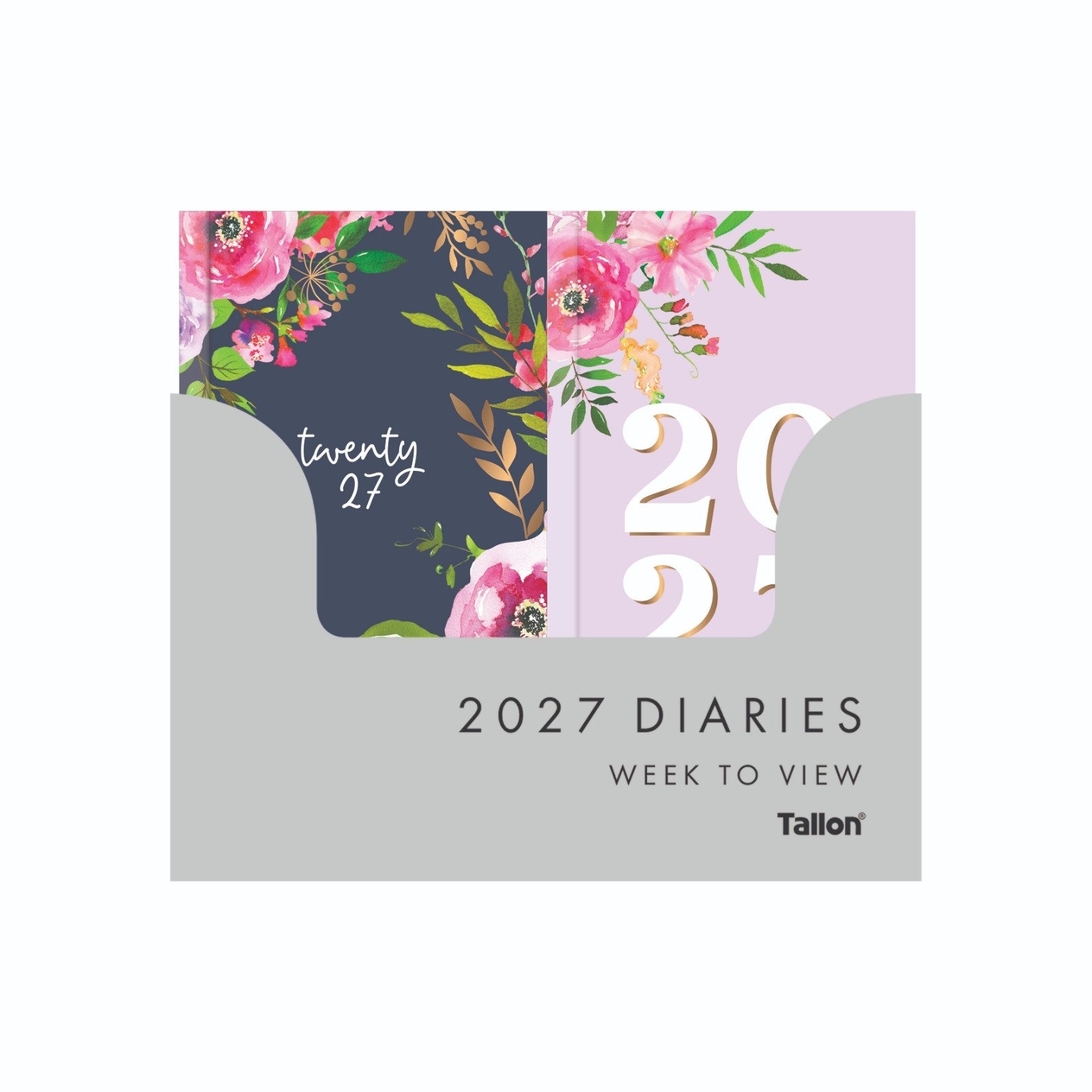 DIARY,Slim Week To View Vintage Floral 2027 CDU [Packs Only]