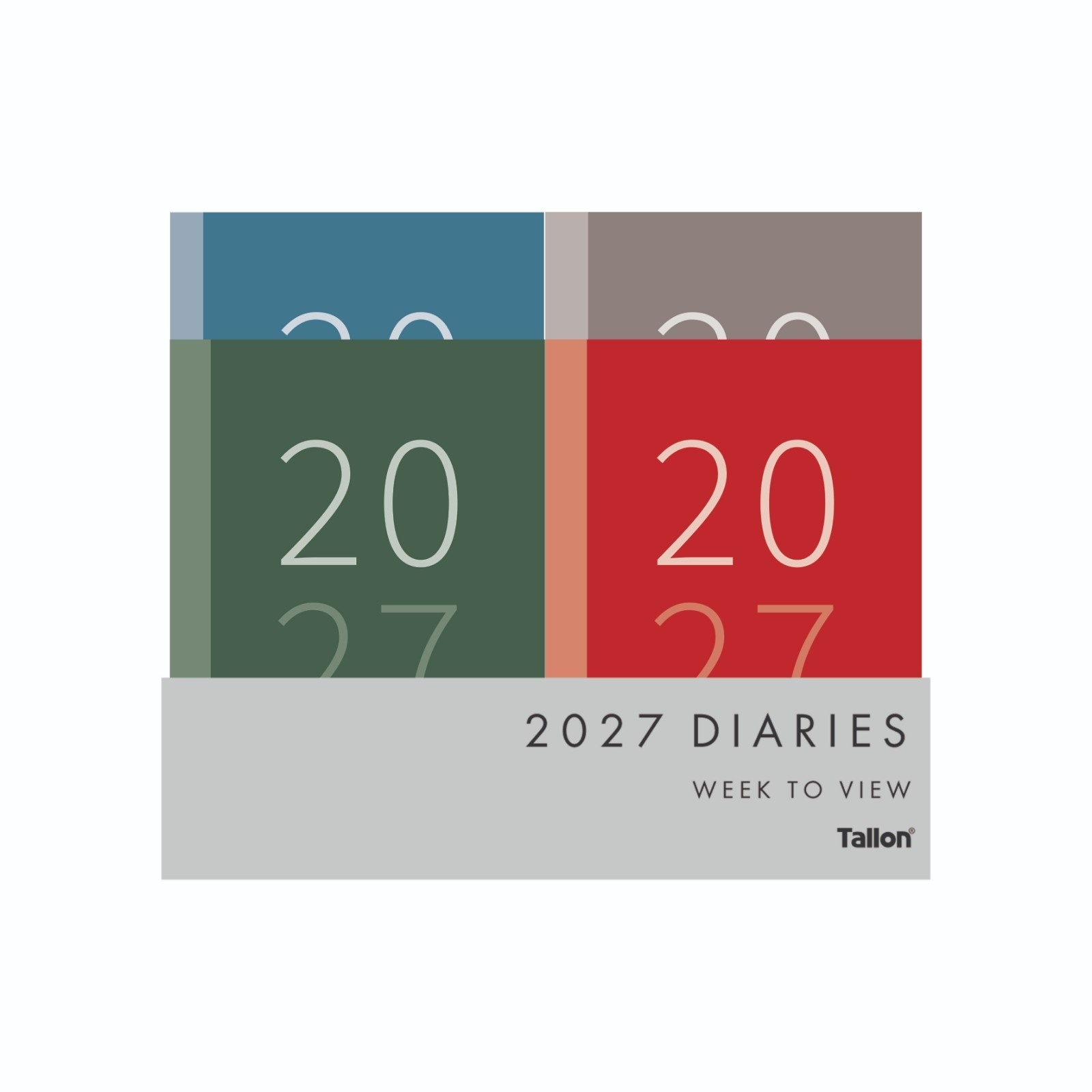 DIARY, Pocket Week To View 4 Asst Bold Colour 2027 CDU [Packs Only]