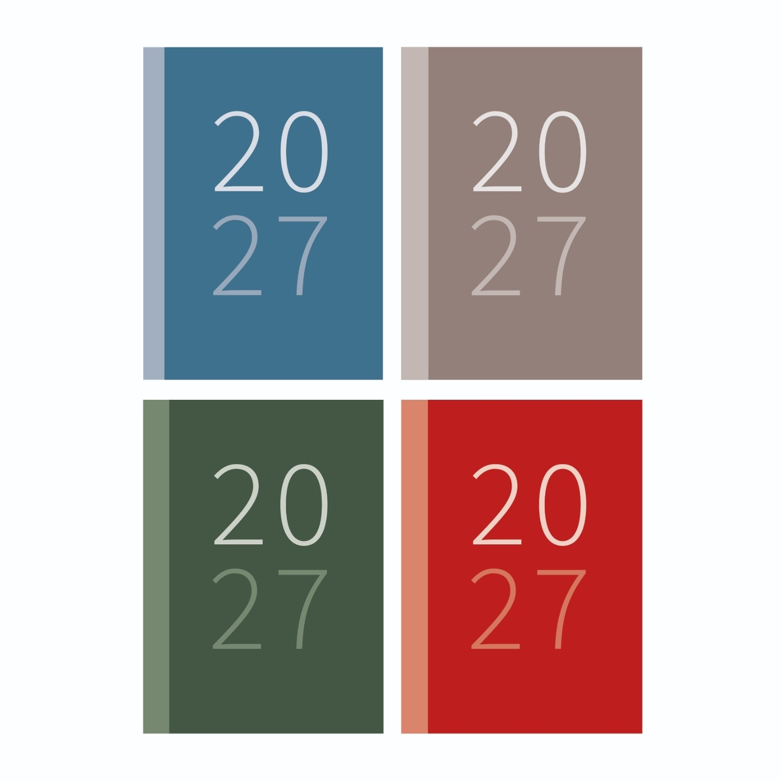 DIARY, Pocket Week To View 4 Asst Bold Colour 2027 CDU [Packs Only]