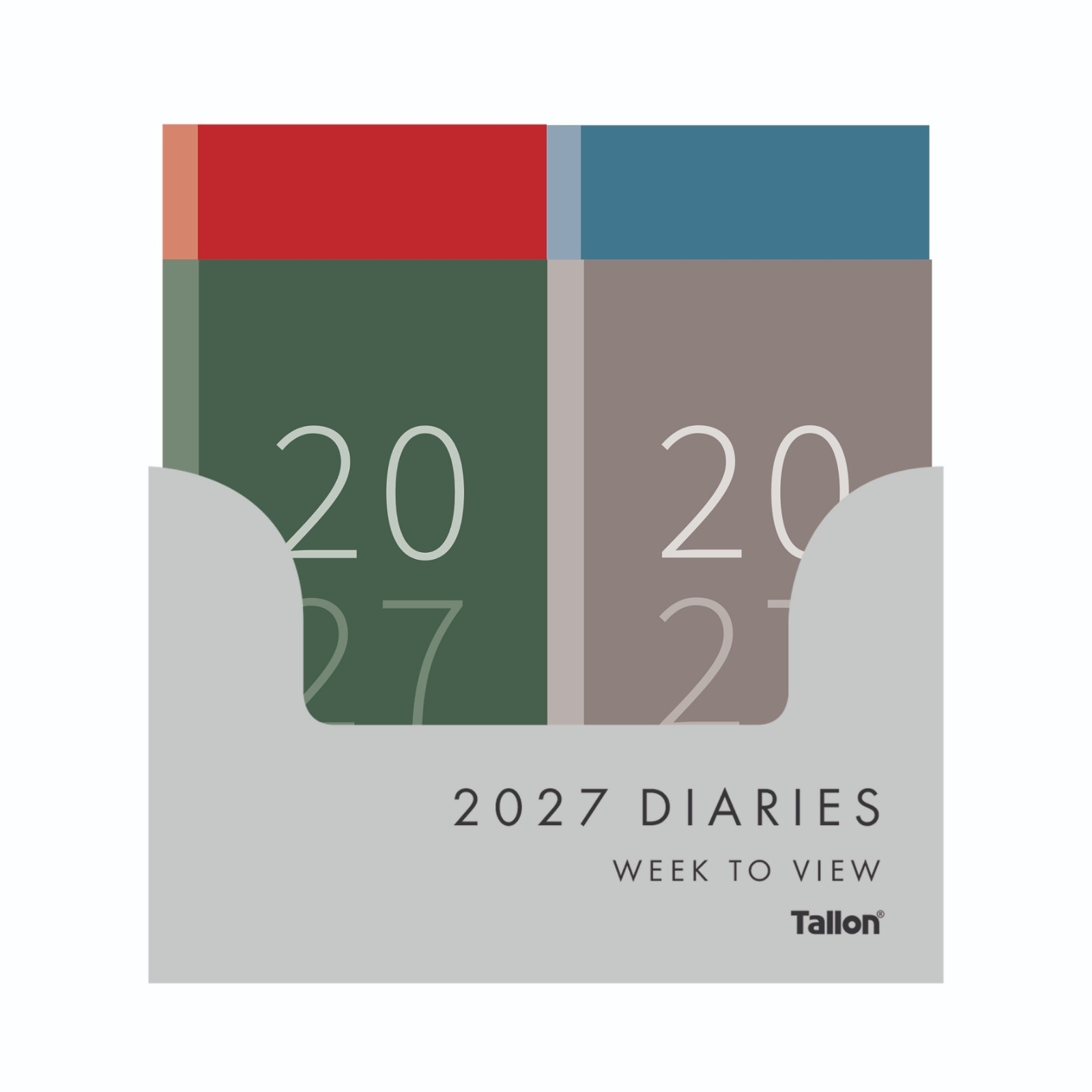 DIARY,Slim Week To View Bold Colour 2027 CDU [Packs Only]