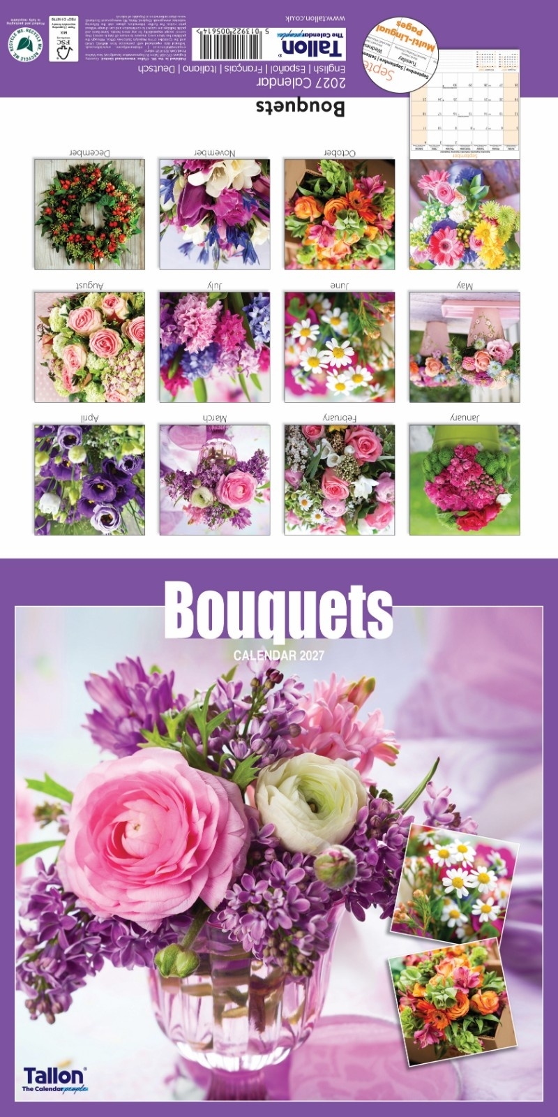 CALENDAR,Square,Flowers, Gardens & Bouquets 2026 [Packs Only]