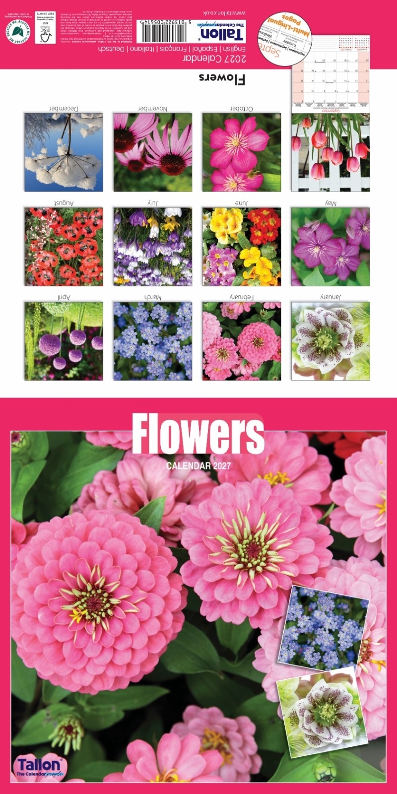 CALENDAR,Square,Flowers, Gardens & Bouquets 2026 [Packs Only]