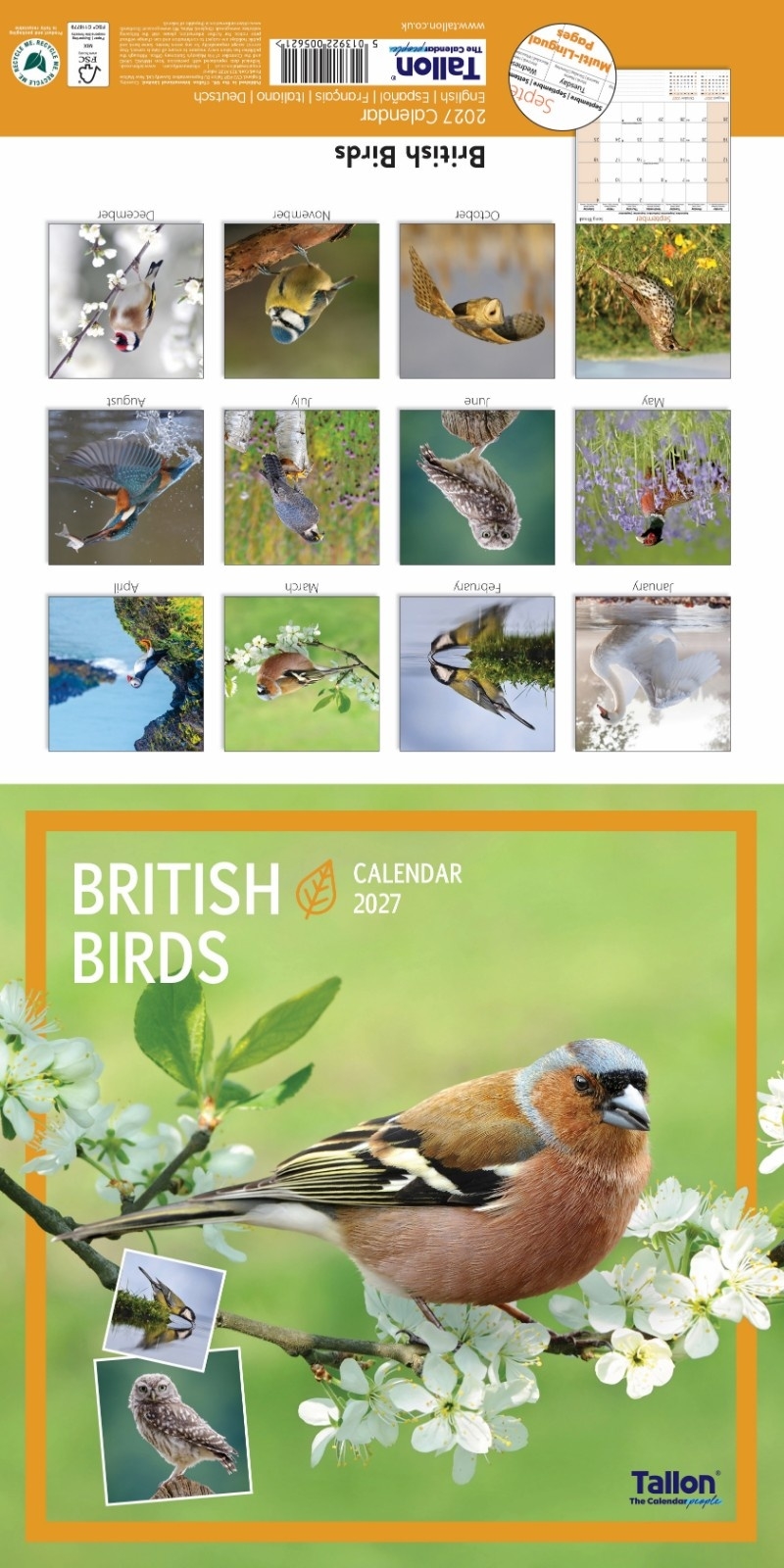CALENDAR,Square,British Birds & Wildlife Photographic 2027 [Packs Only]