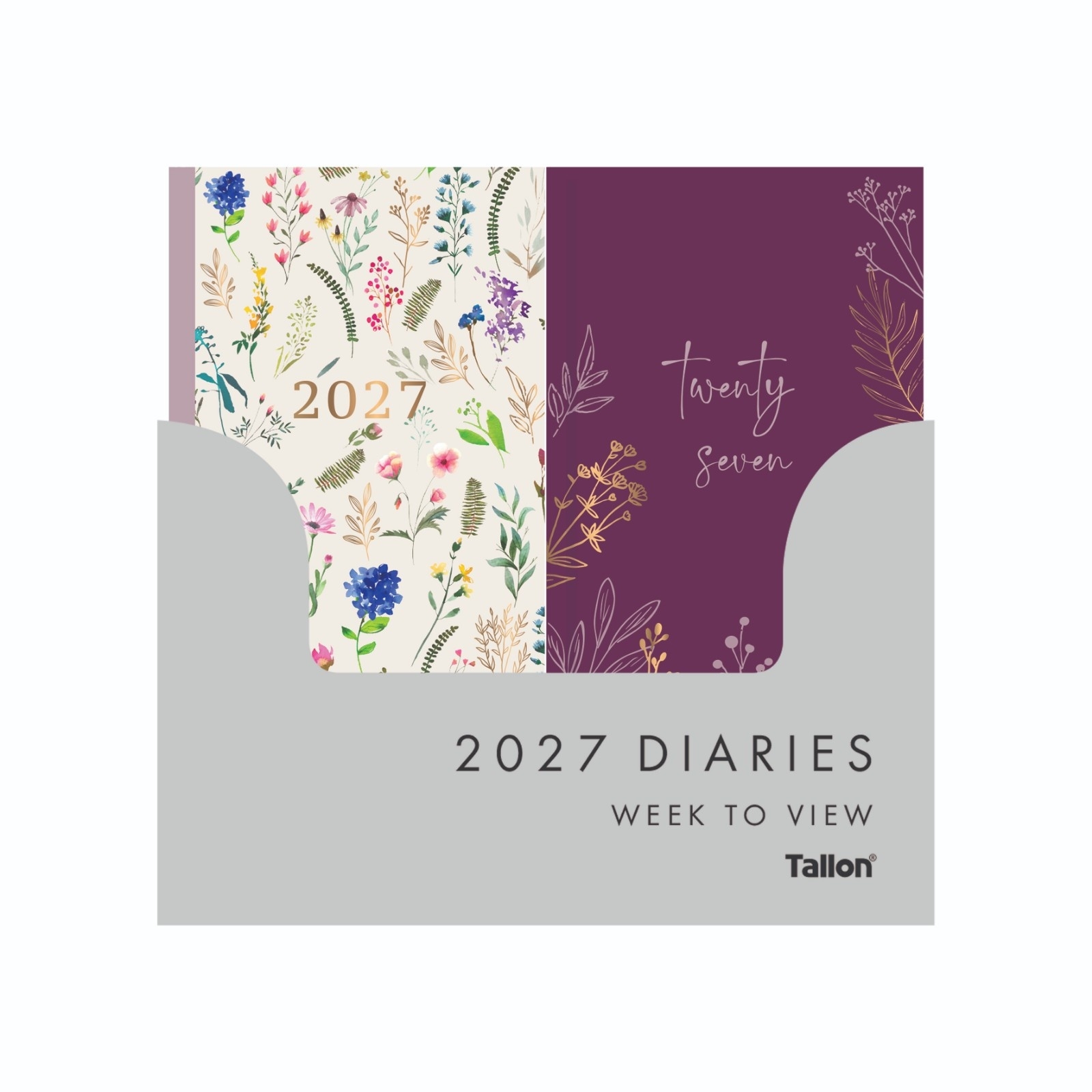 DIARY,Slim Week To View Floral Meadow 2027 CDU [Packs Only]