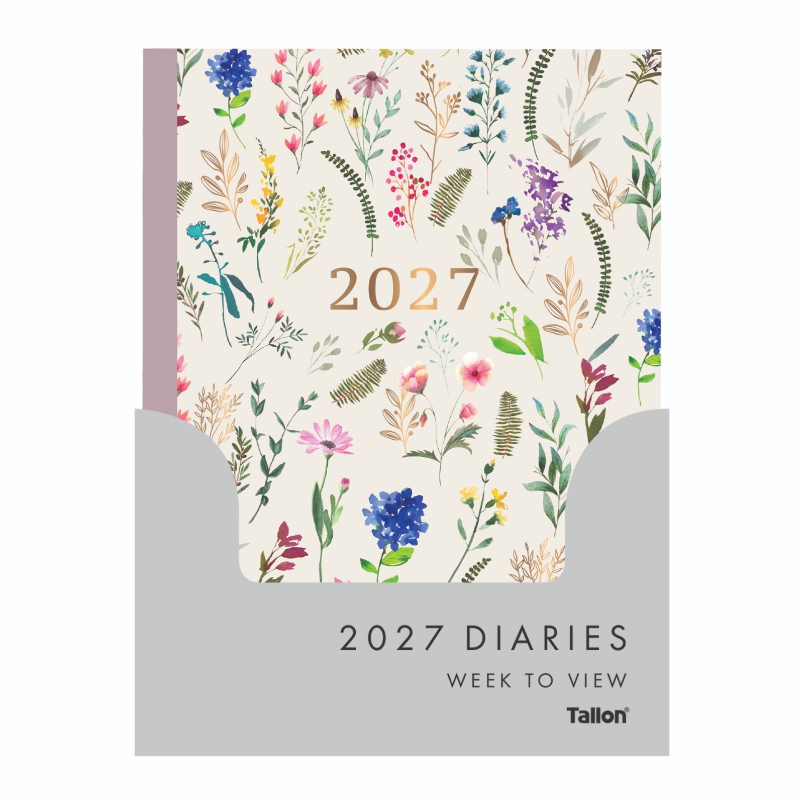 DIARY,A5 Week To View Floral Meadow 2027 CDU [Packs Only]