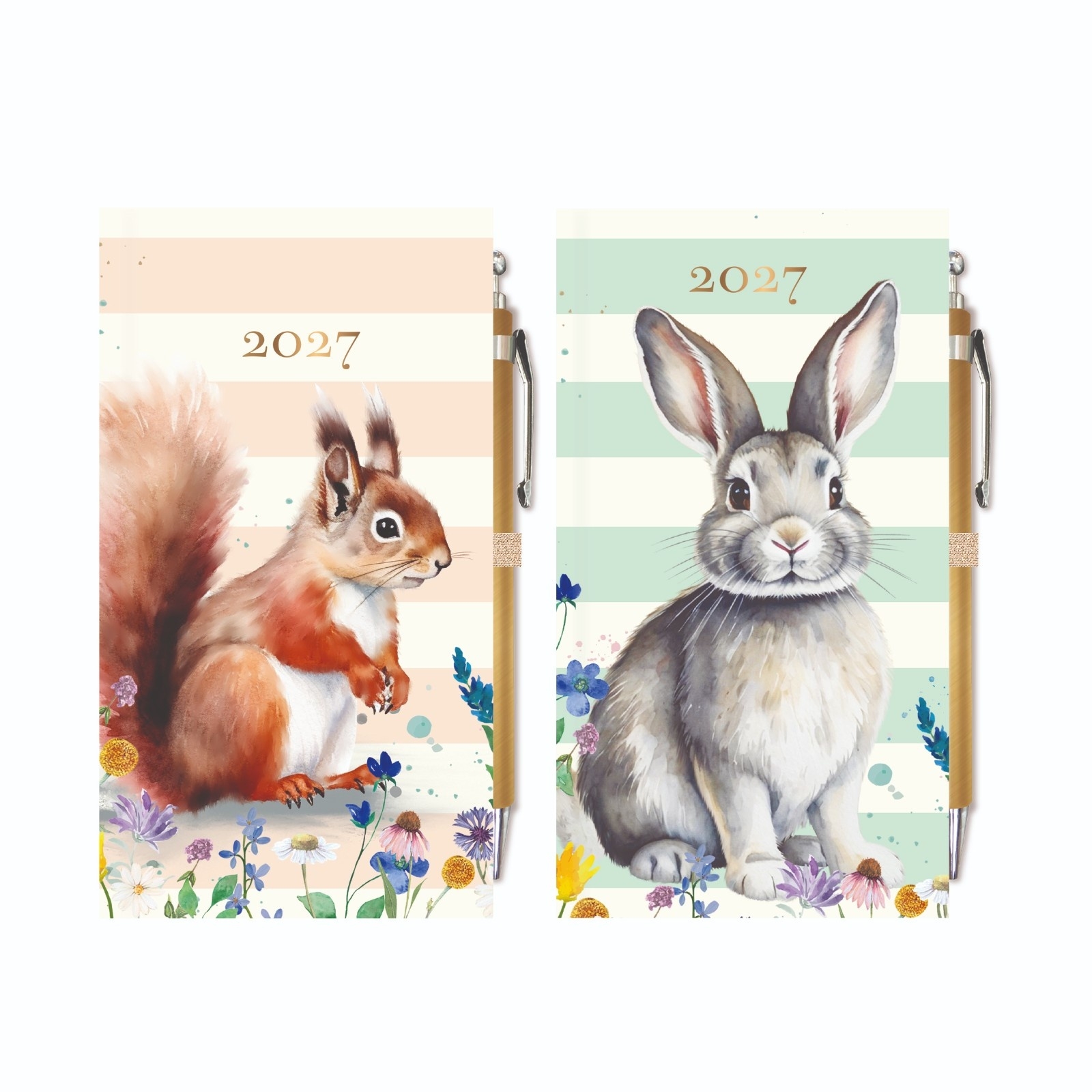 DIARY,Slim Animals with Pen,Slim 2 Assorted 2027 CDU [Packs Only]