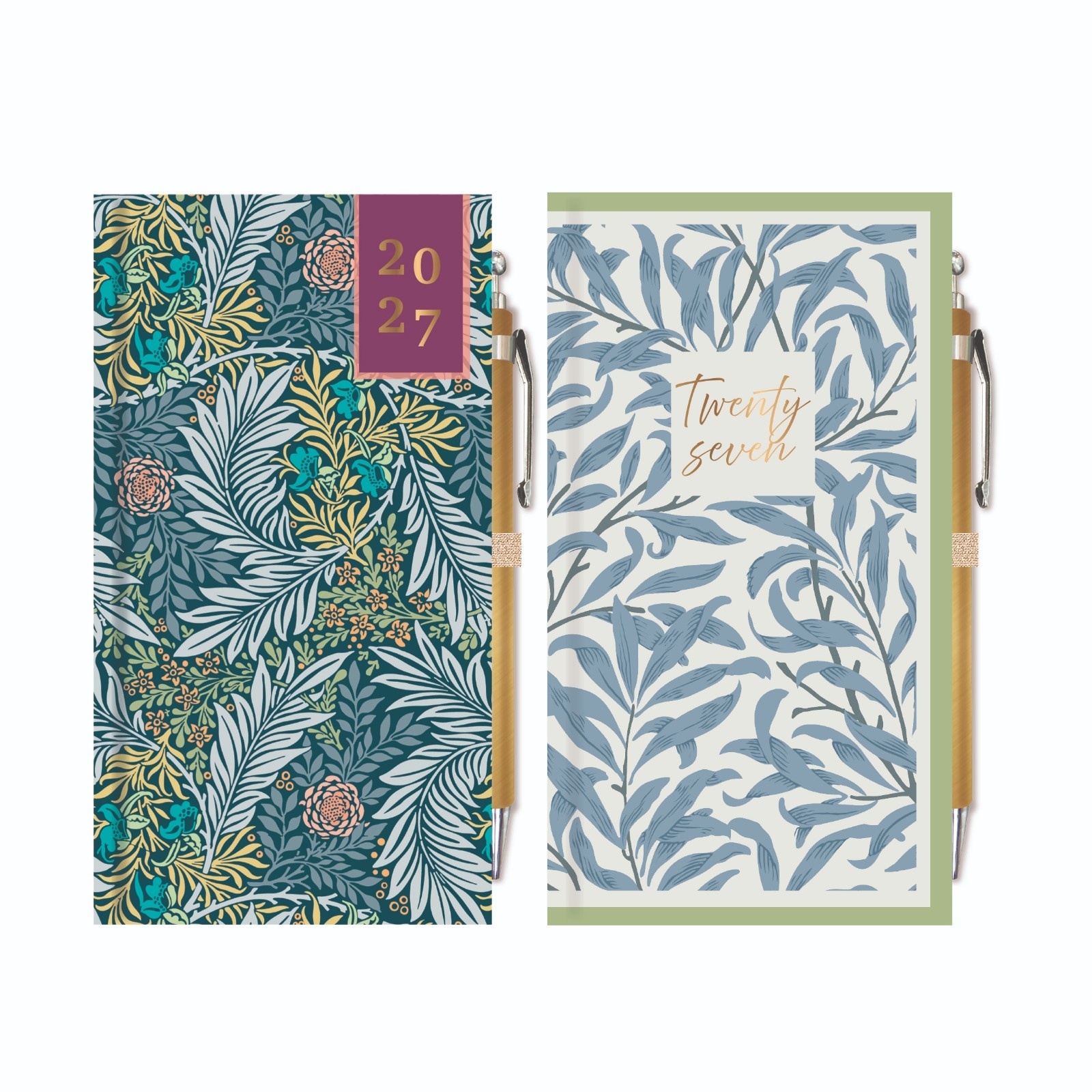 DIARY,Slim William Morris with Pen Assorted Designs 2027 CDU [Packs Only]