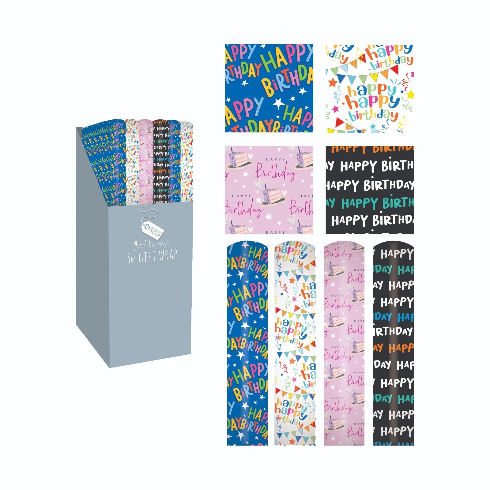 ROLLWRAP,3m Happy Birthday 1512/FSC [Packs Only]