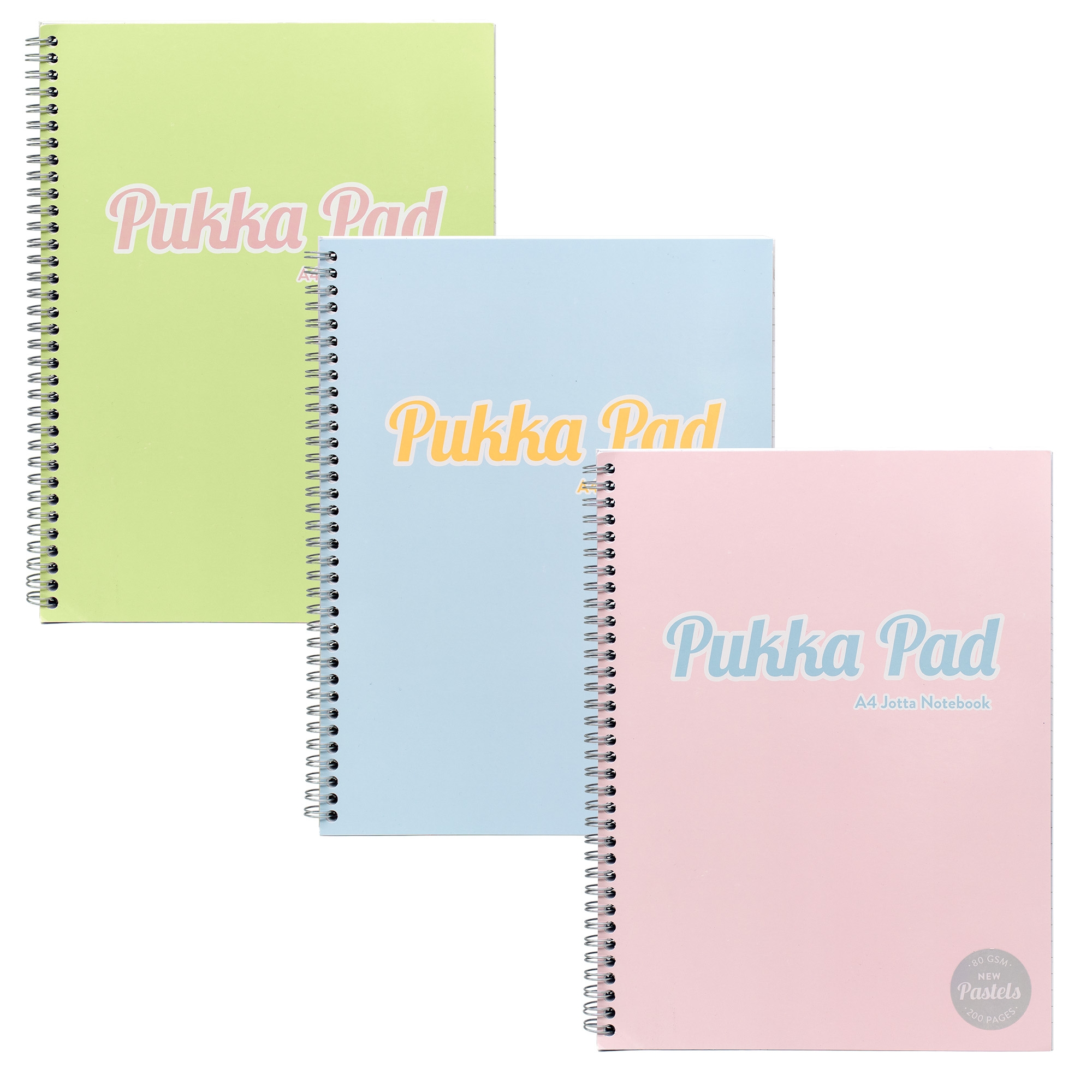PUKKA PAD,Jotta A4 Twin Wire Pastel Asst.200pg [Packs Only]
