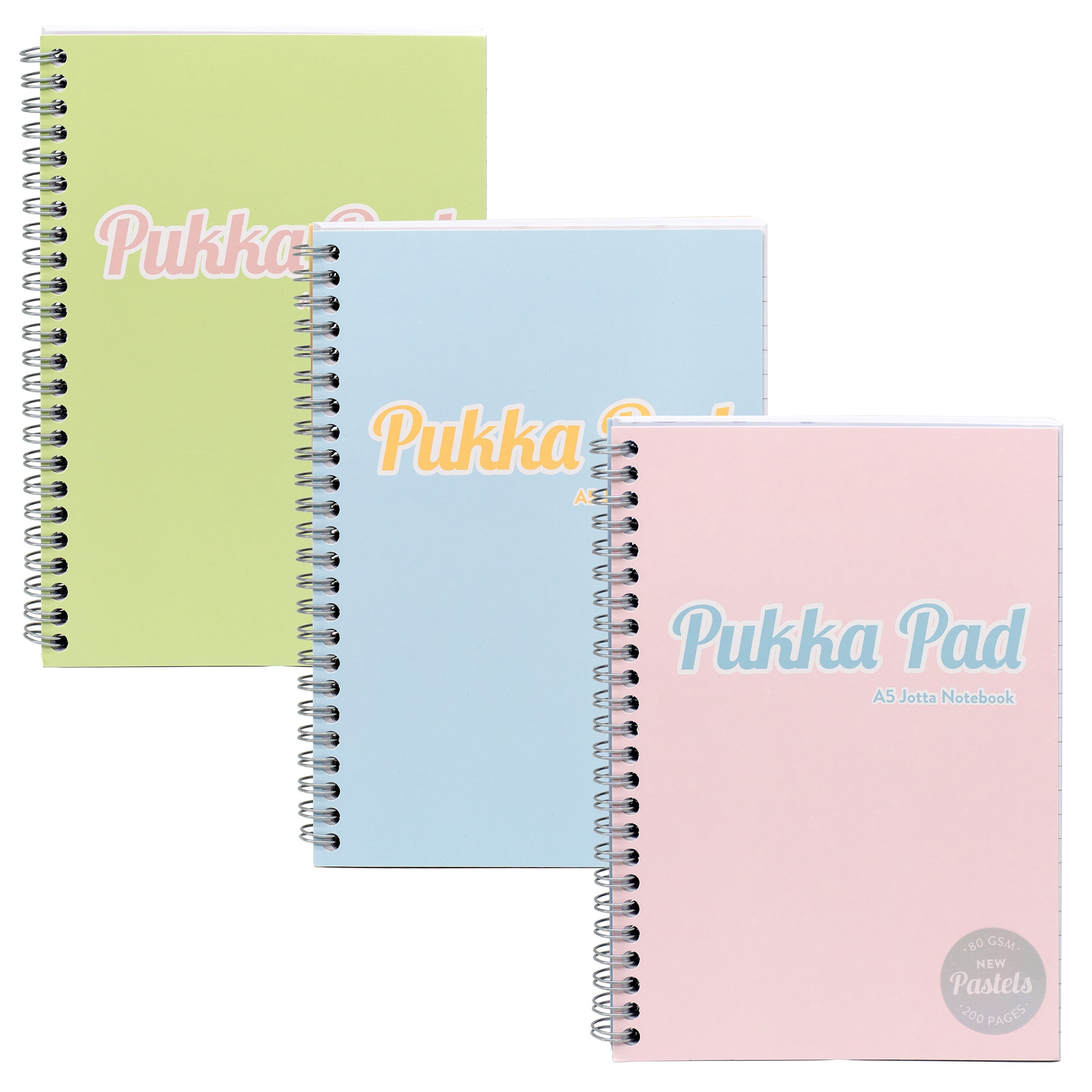 PUKKA PAD,Jotta A5 Twin Wire Pastel Asst 200pg [Packs Only]