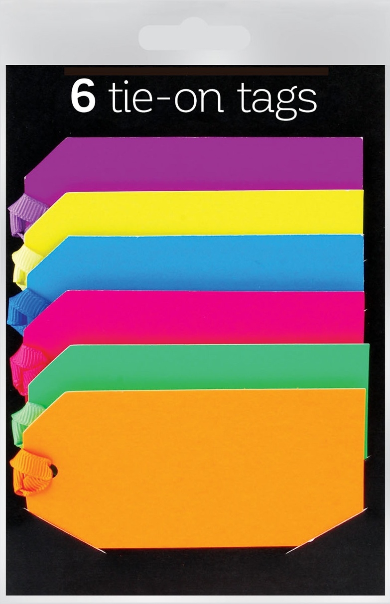 LABEL,Tie-On Luggage Neon 6`s 100x49mm Lge H/pk [Packs Only]