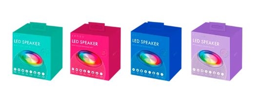 COLOUR CHANGING SPEAKER,Wireless Bluetooth Rechargeable, 4 Asst Col. H/pk