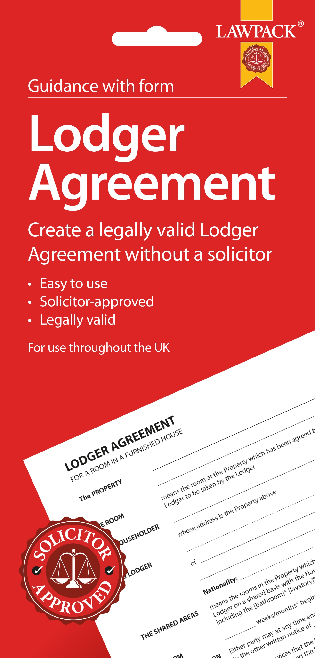 LAWPACK,Lodger Agreement H/pk