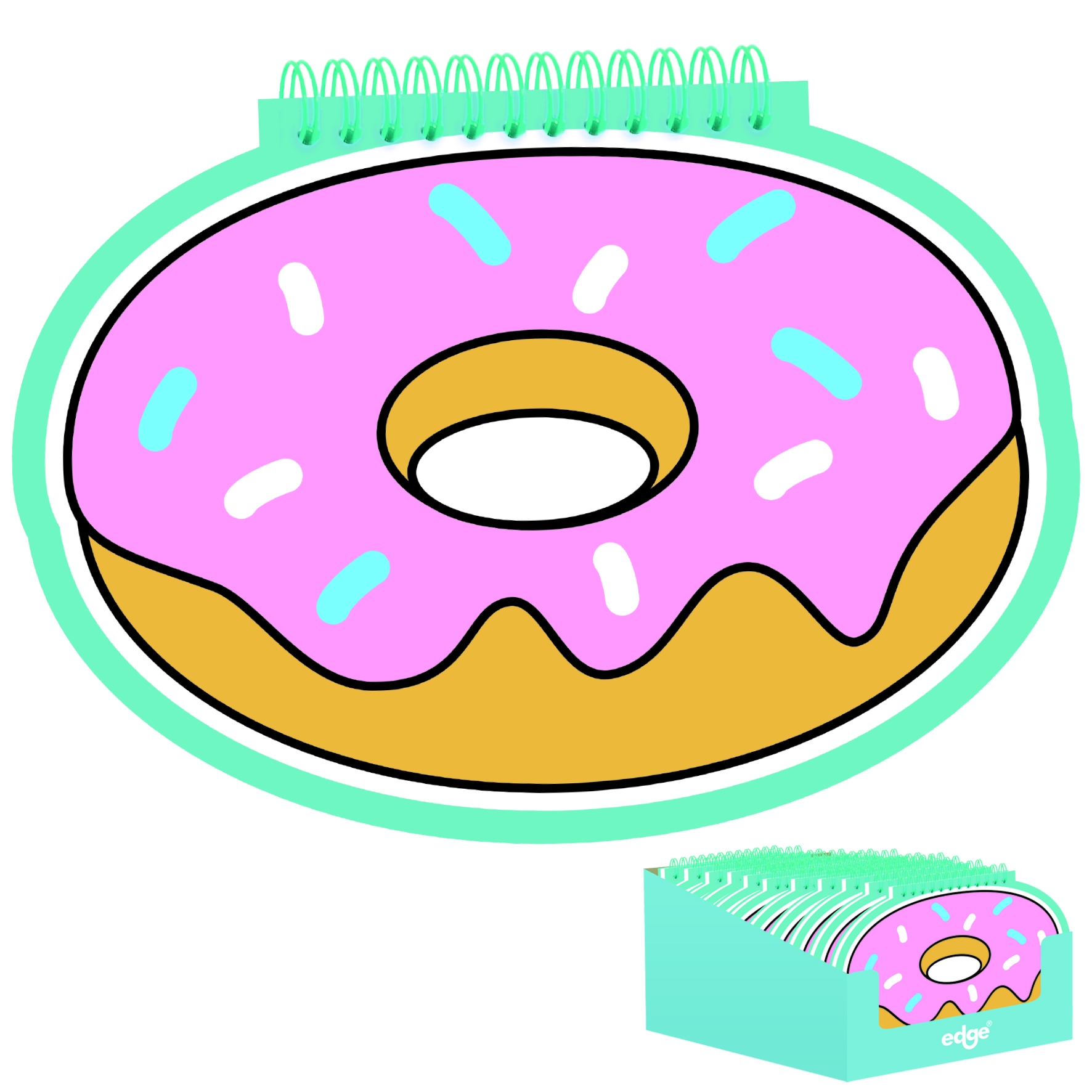 NOTEBOOK, Doughnut Shaped, Ruled, 21cm Twin Wire CDU [Packs Only]