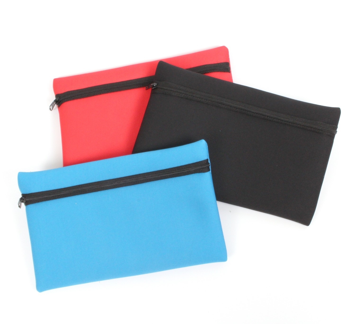 PENCIL CASE,Neoprene Blue/Black/Red Assorted [Packs Only]