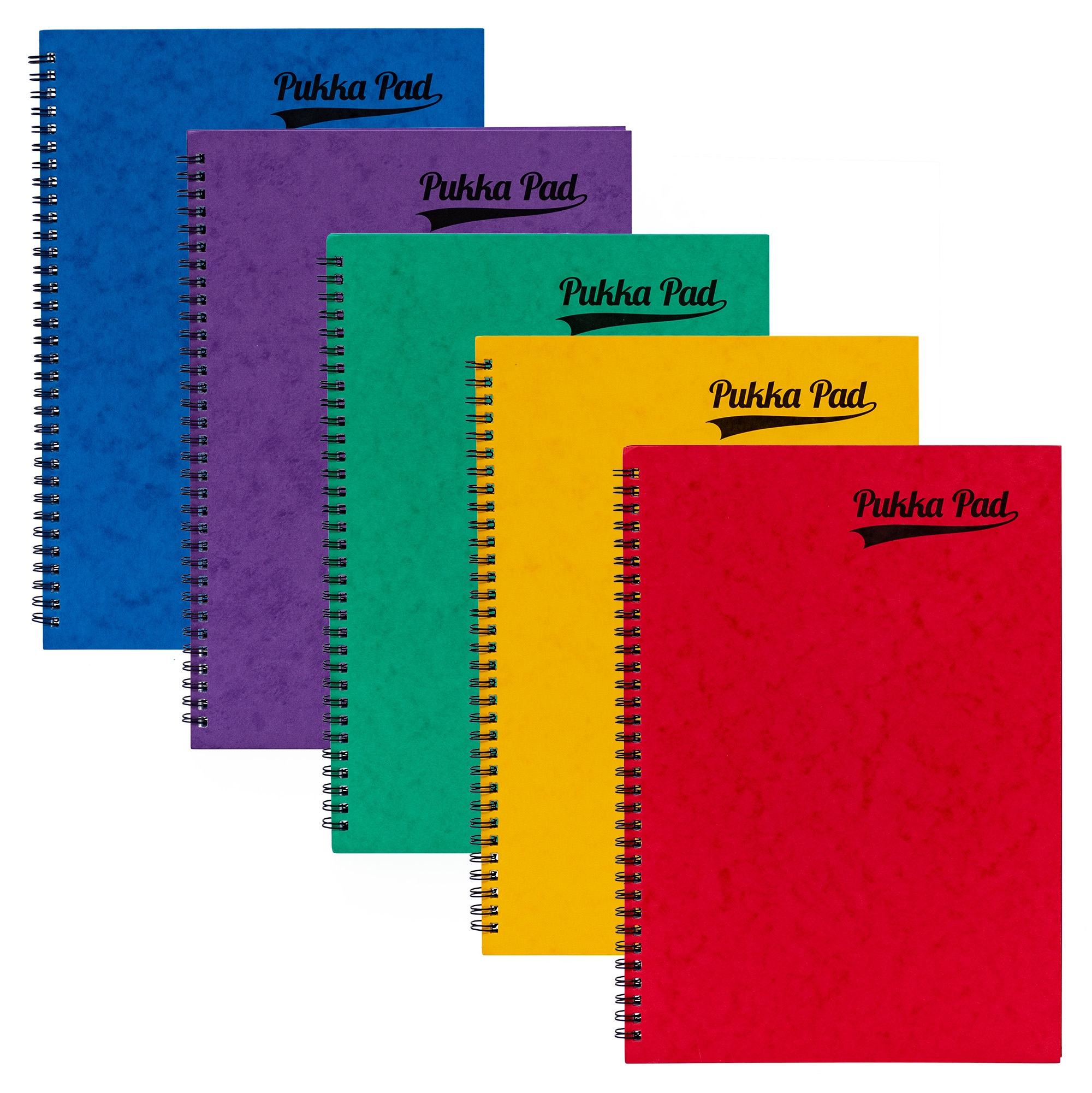 PUKKA PAD,Notebook A4 Twin Wire Pressboard 120pg 5 Assorted Colours [Packs Only]