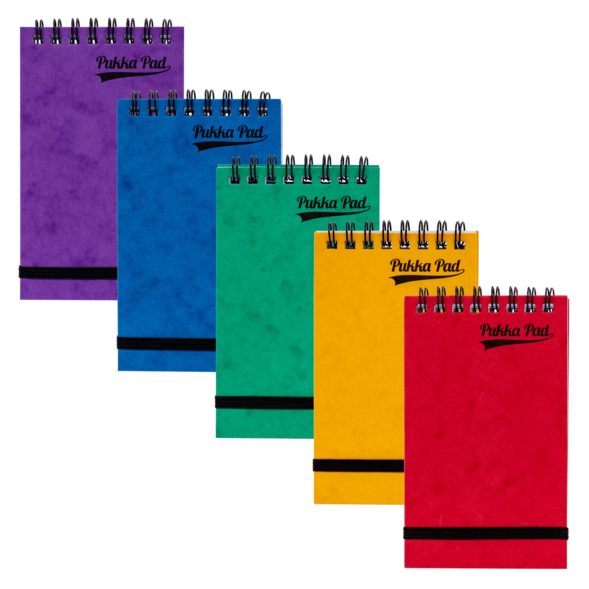PUKKA PAD,Notebook A7 Twin Wire Pressboard 120pg 5 Assorted Colours [Packs Only]