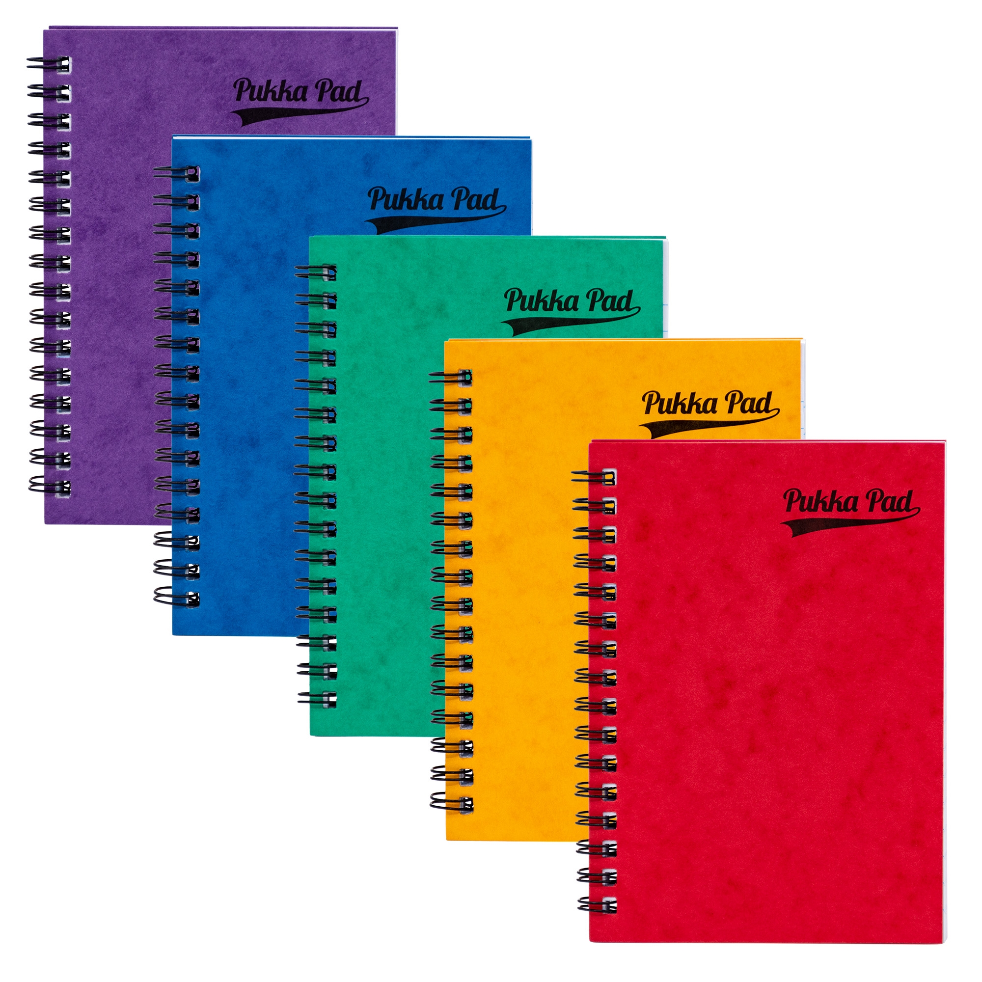 PUKKA PAD,Notebook A6 Twin Wire Pressboard 120pg 5 Assorted Colours [Packs Only]