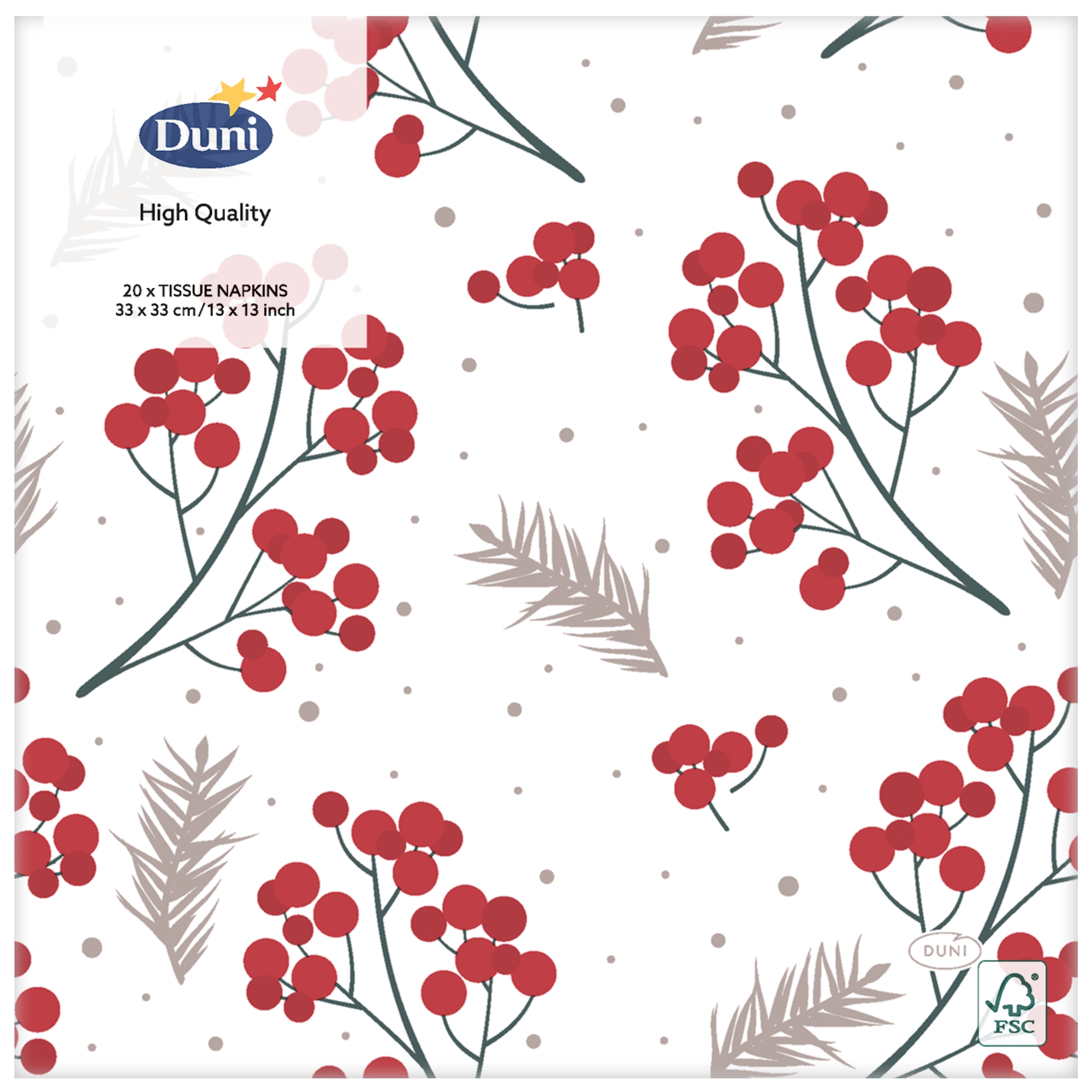 NAPKINS,33/3ply Berry Merrie 20`s [Splittable]
