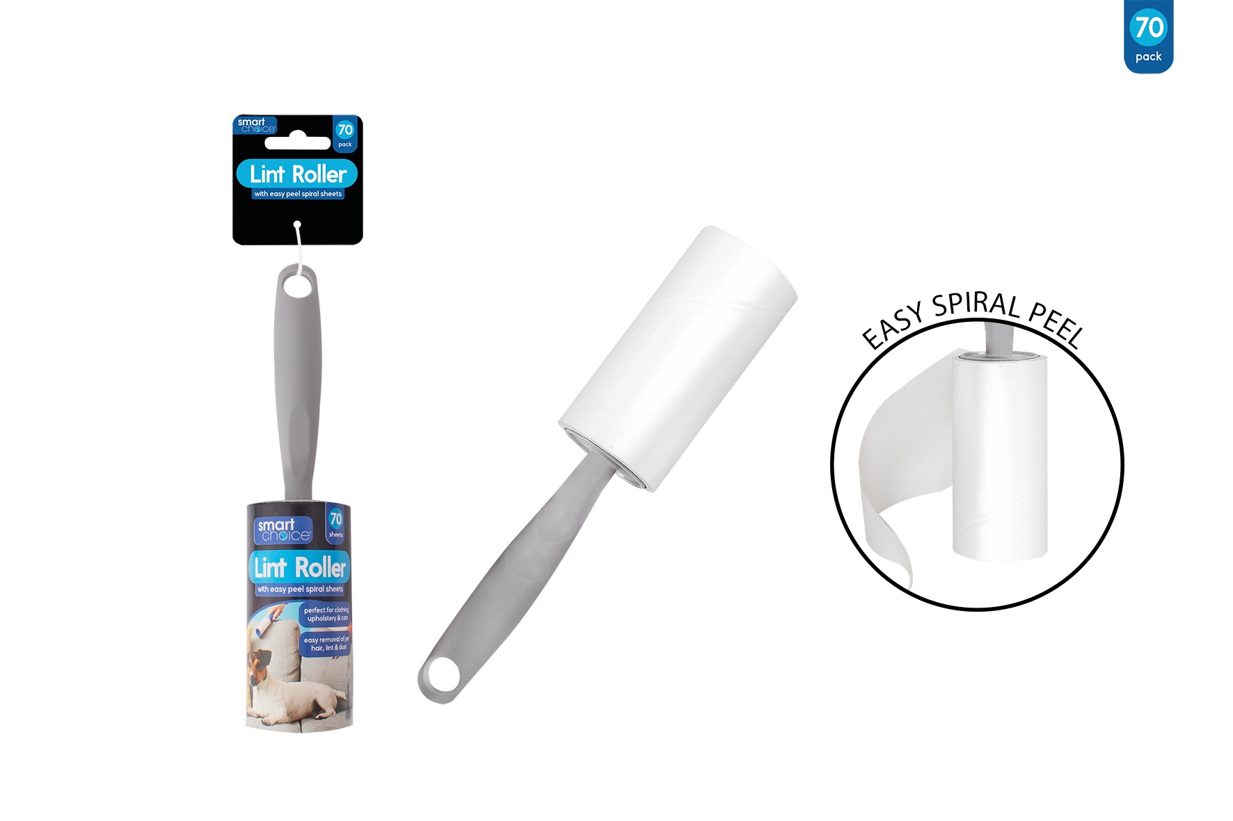 LINT ROLLER,With 70 Easy Peel Sheets H/pk [Packs Only]