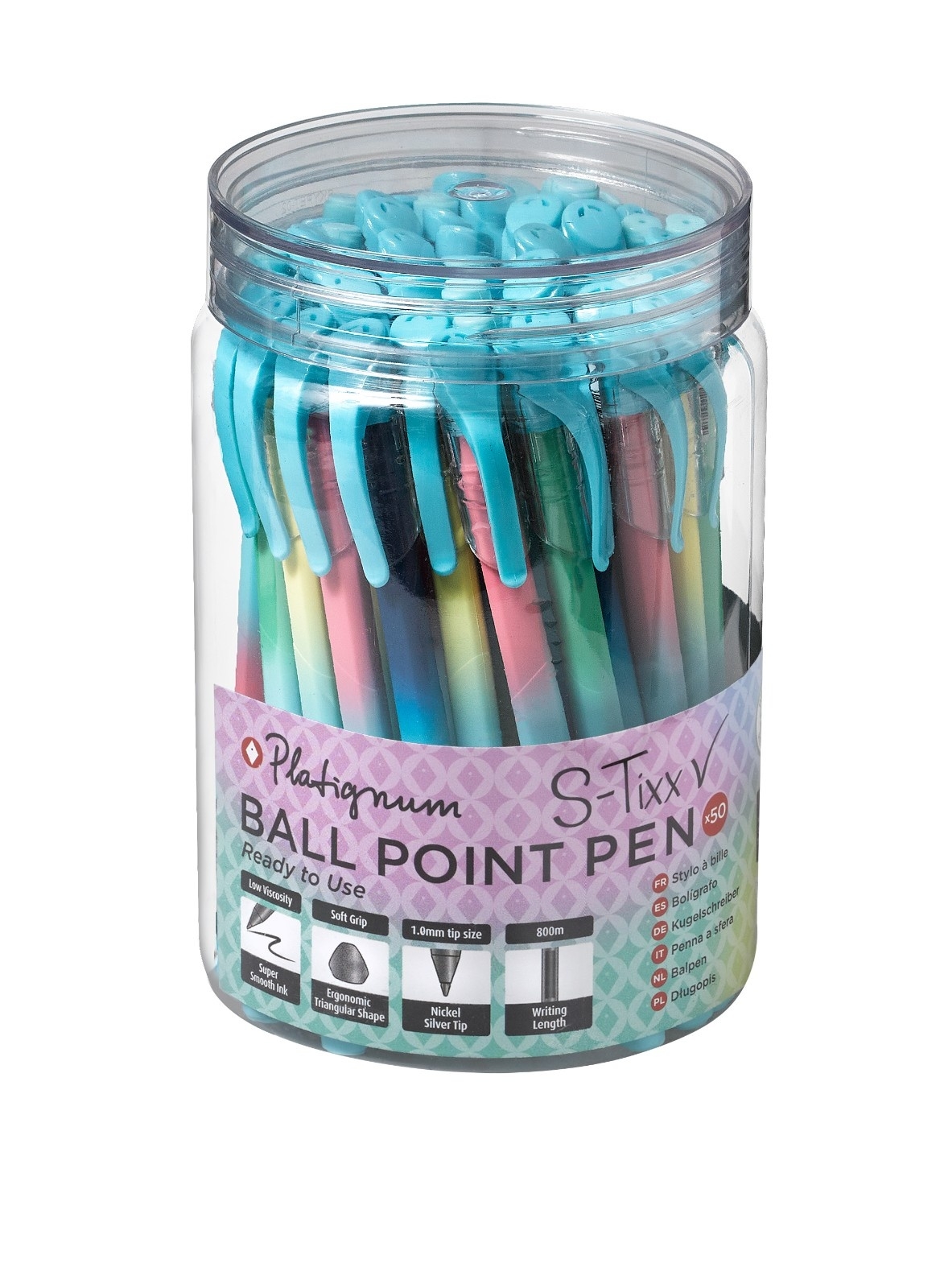 BALL PEN,S-Tixx Pastel Assorted in Tub [Packs Only]